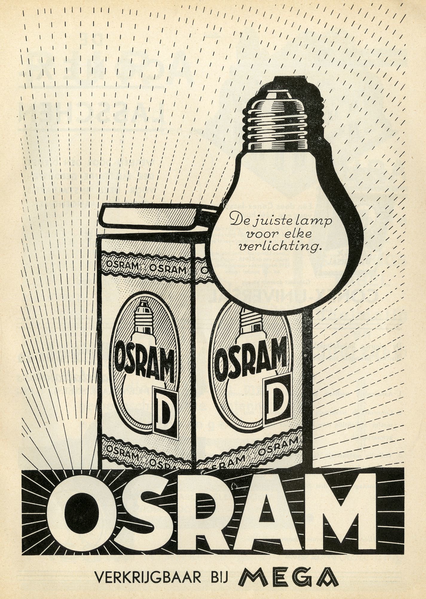 Reclame voor lampen van het merk Osram