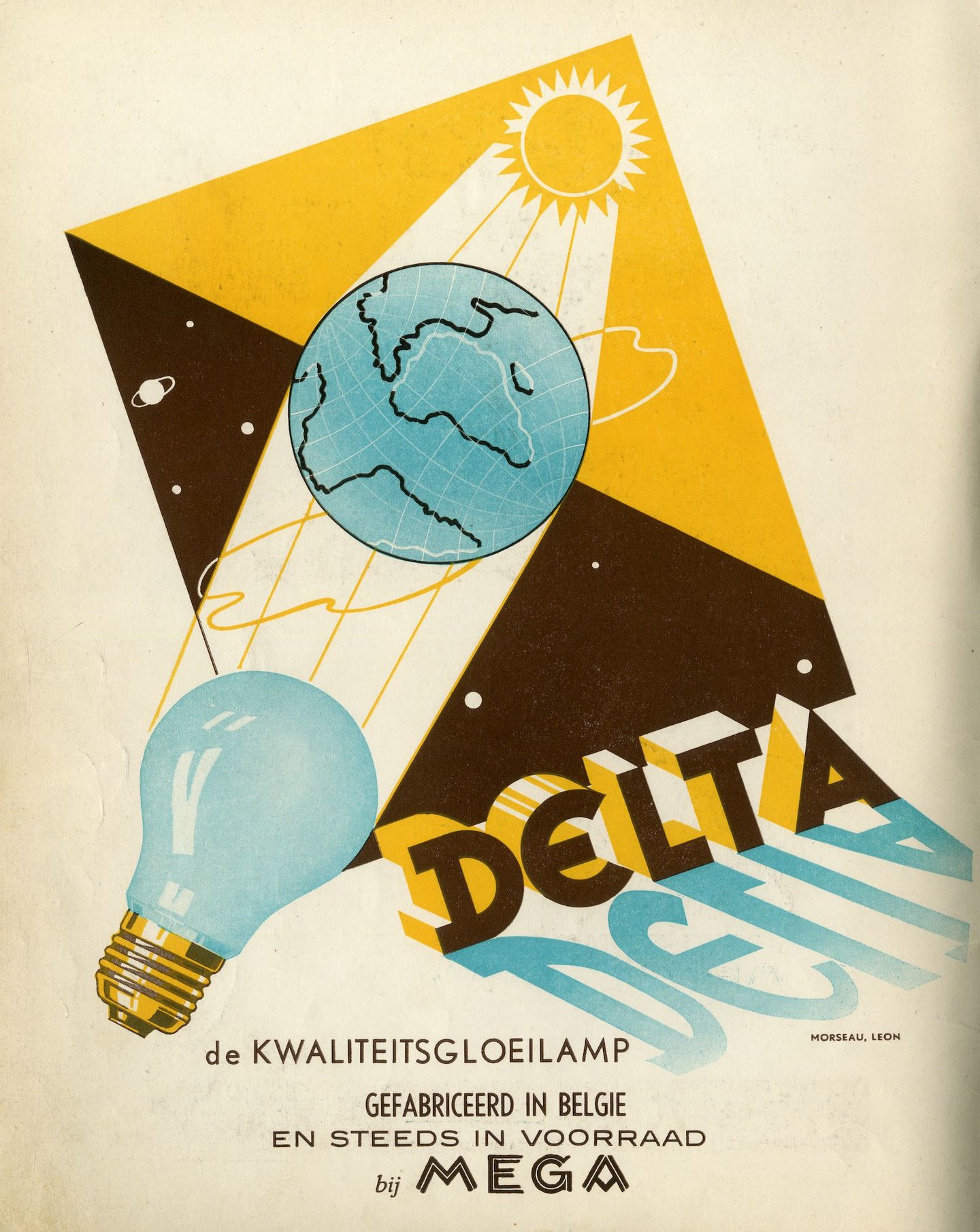 Reclame voor gloeilampen van het merk Delta