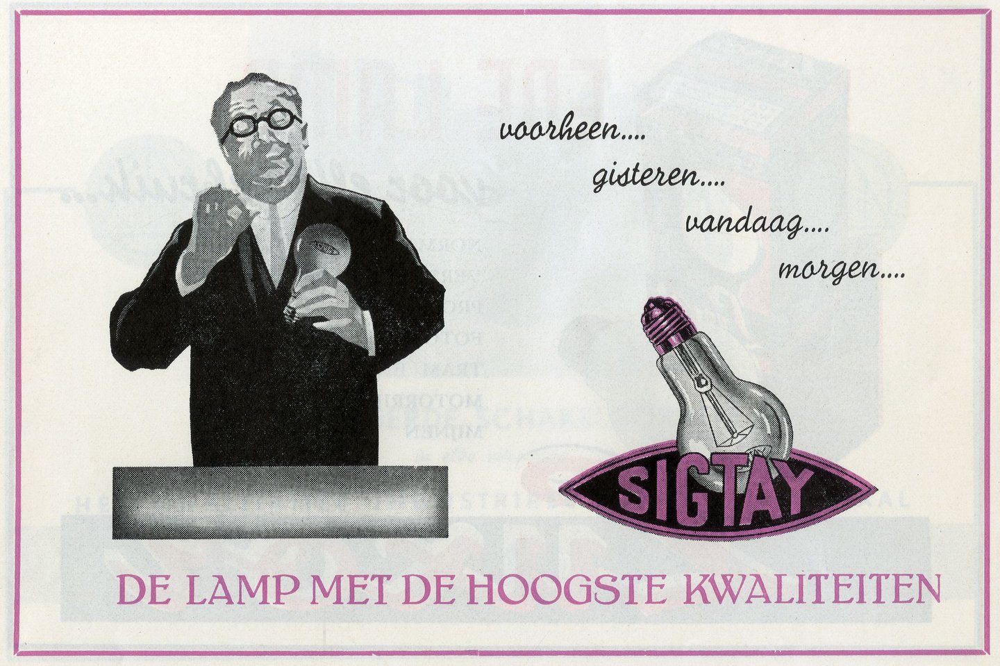 Reclame voor lampen van het merk Sigtay