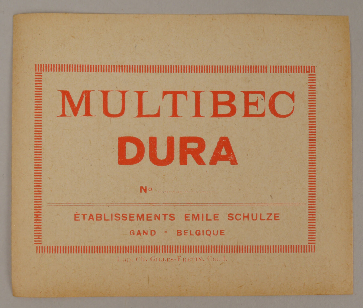 Verpakkingsetiket voor gloeikousje van het merk Dura