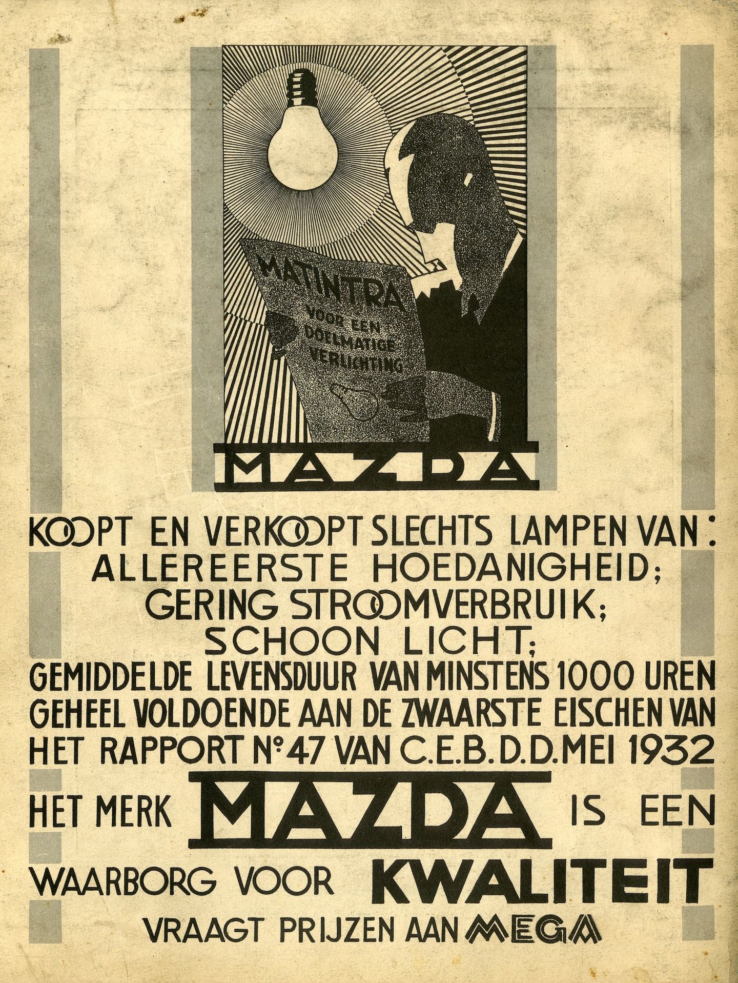 Reclame voor lampen van het merk Mazda