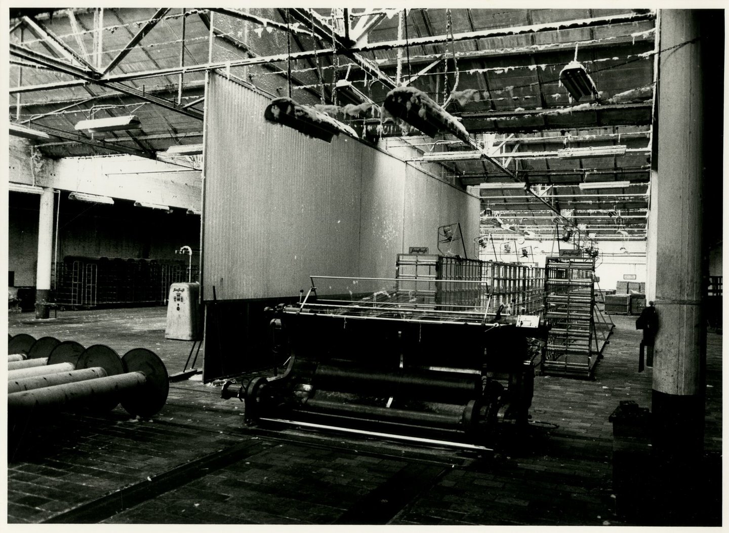 Binnenzicht van textielfabriek De Porre in Gent