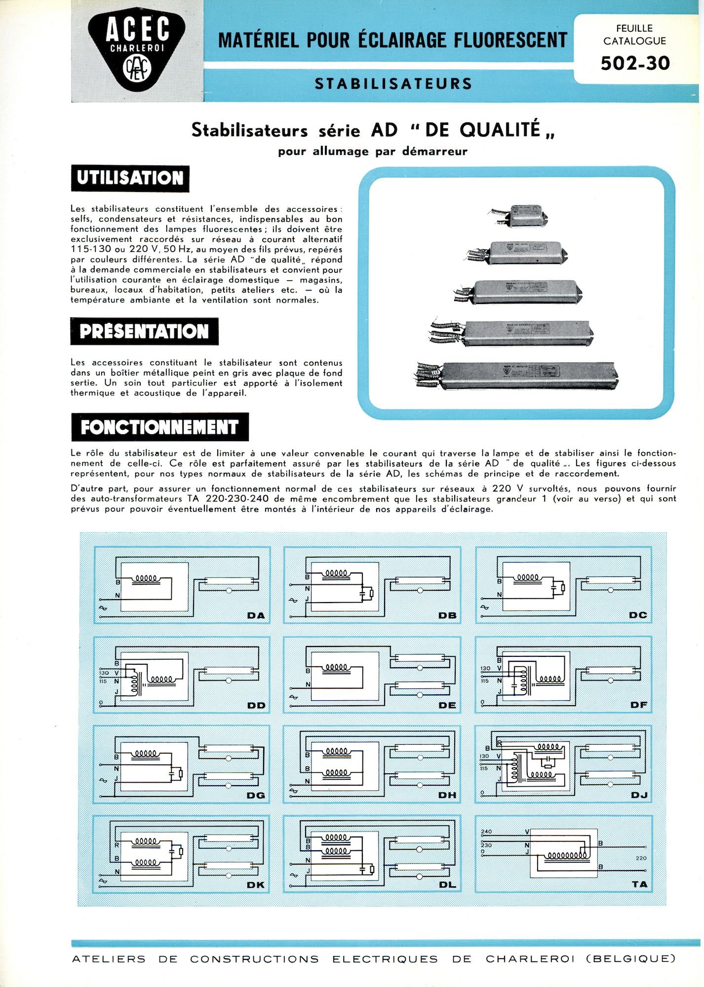 Technische informatiefiche over stabilisatoren voor verlichting