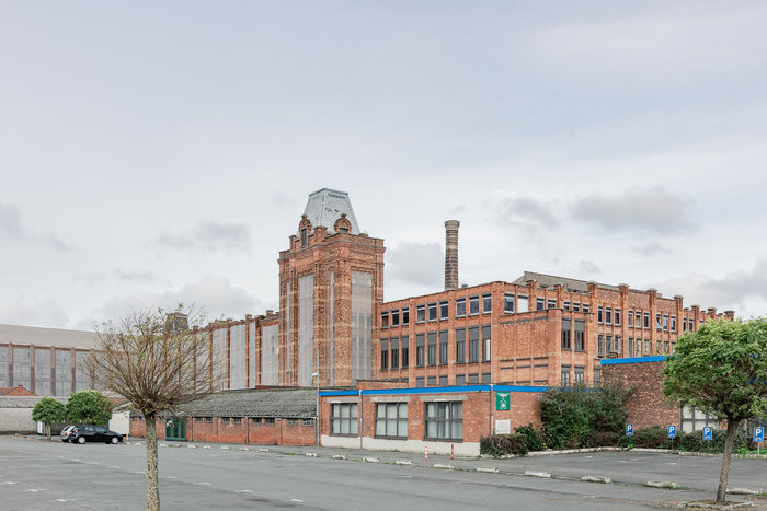 Buitenzicht van voormalige textielfabriek Pipyn in Gent