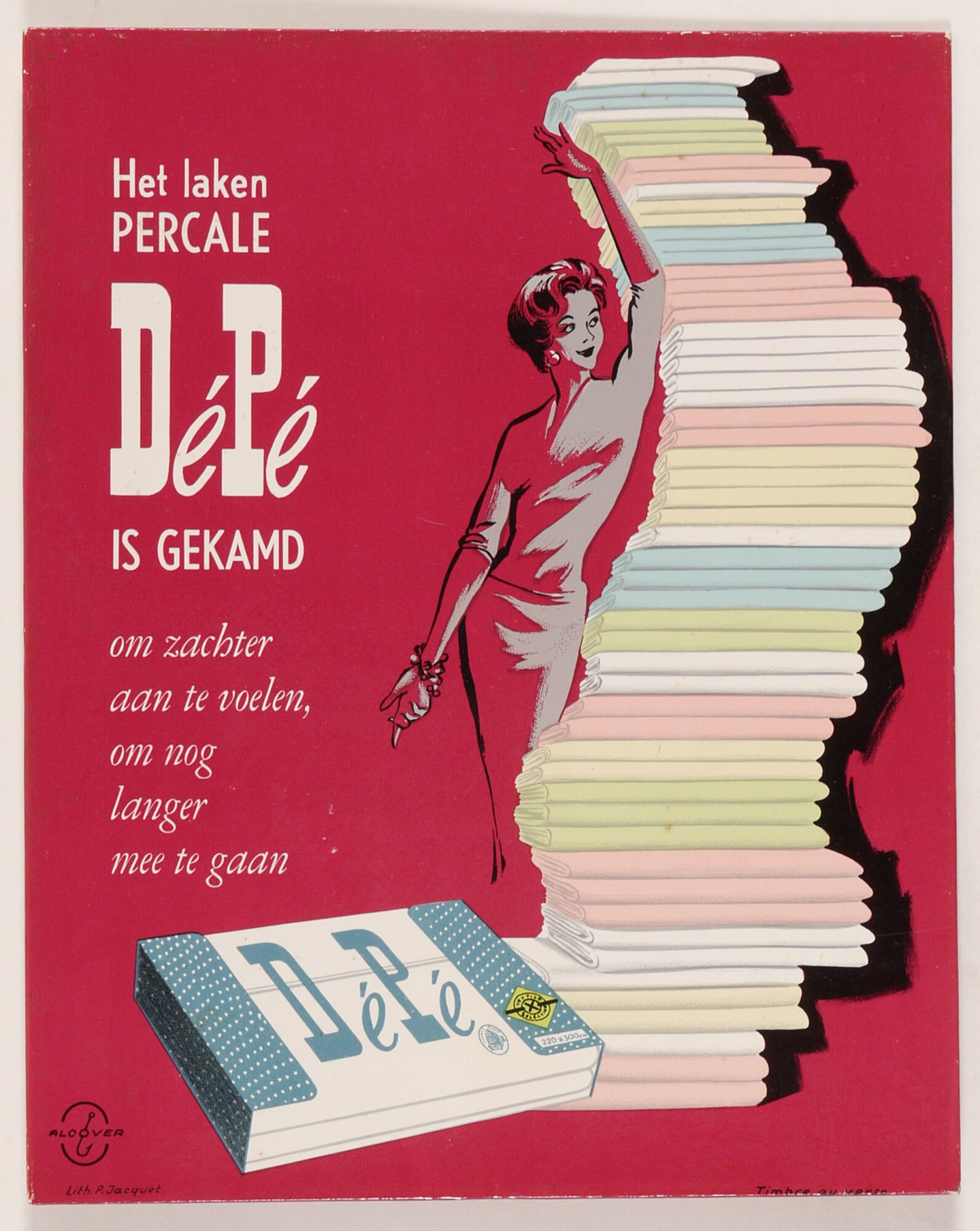 Reclamebord voor beddengoed van het merk DéPé