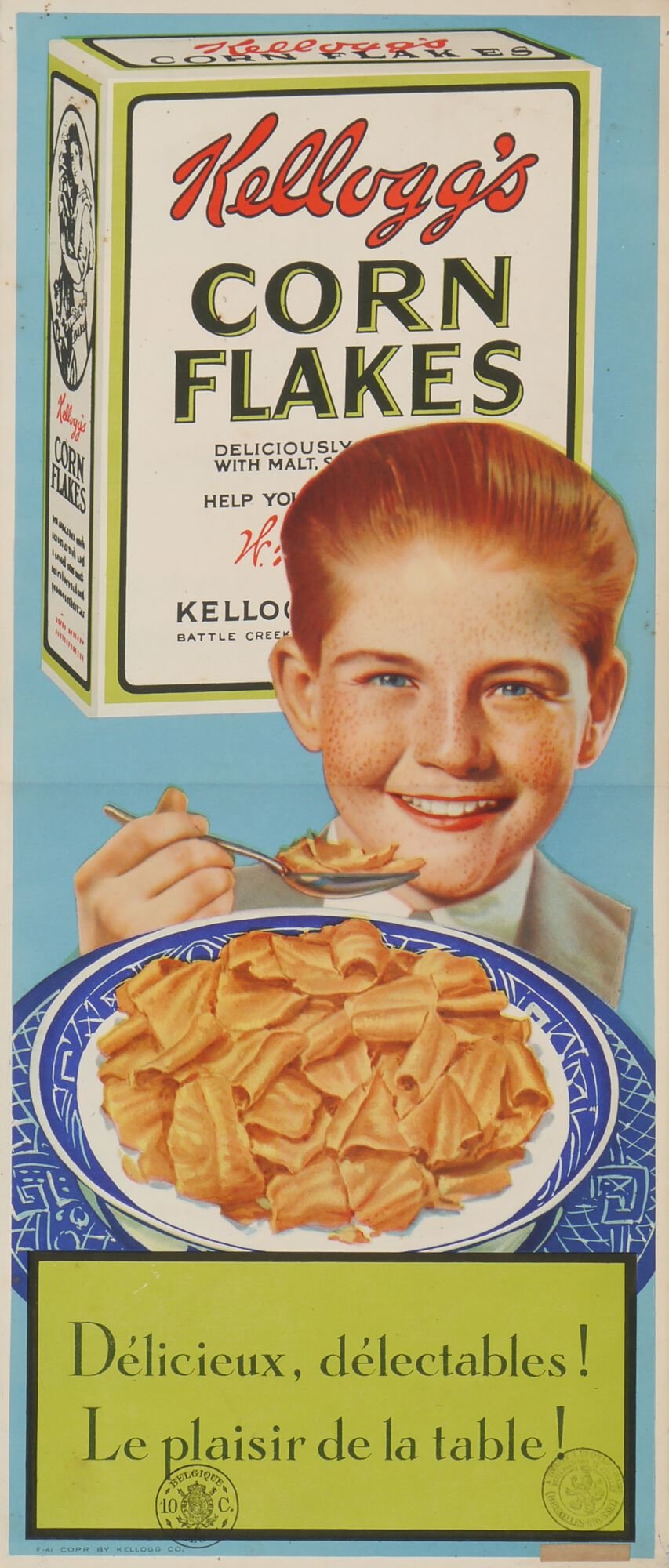 Reclameaffiche voor ontbijtgranen van het merk Kellogg's