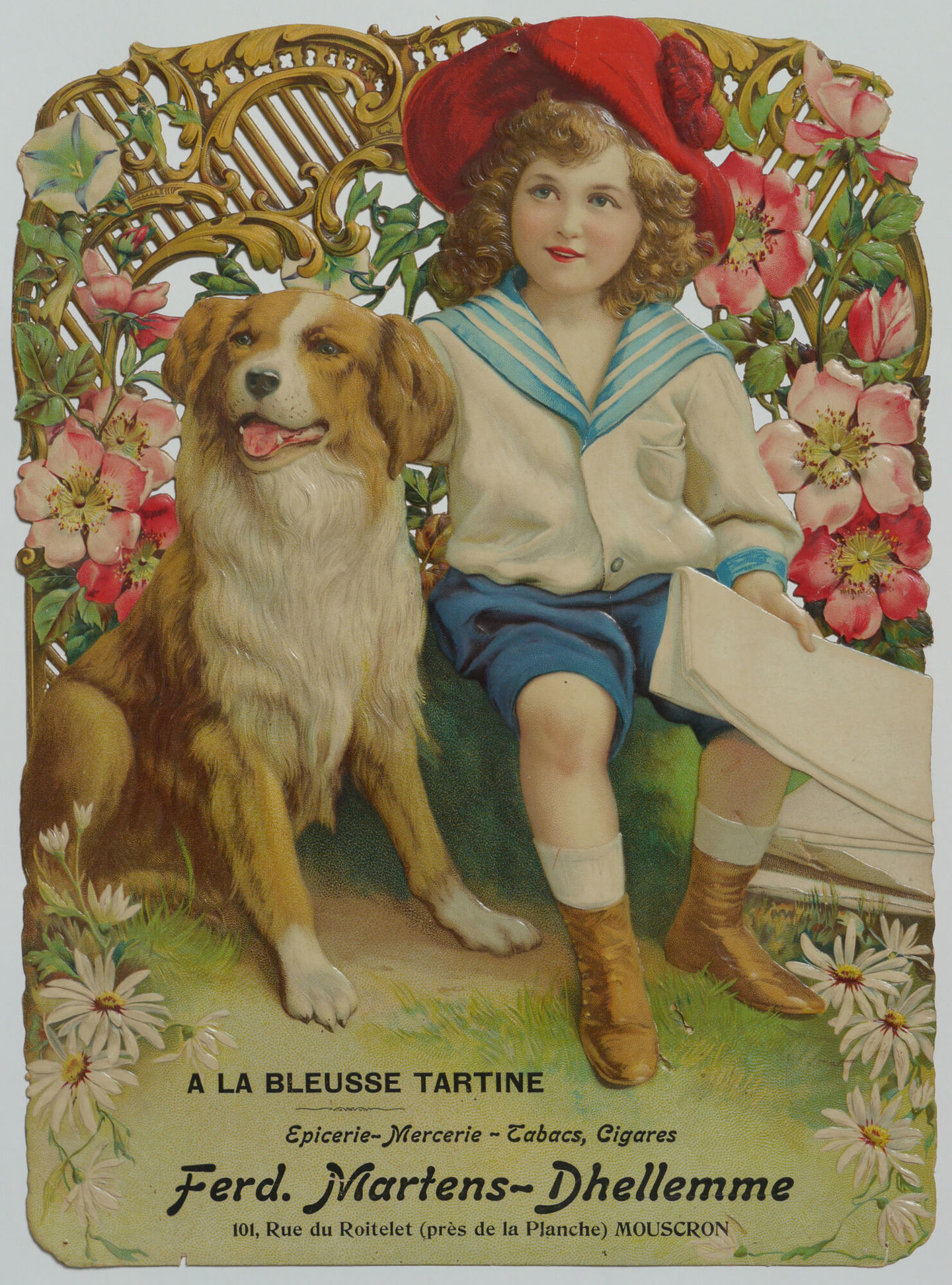 Reclamebord voor kruidenier A La Bleusse Tartine