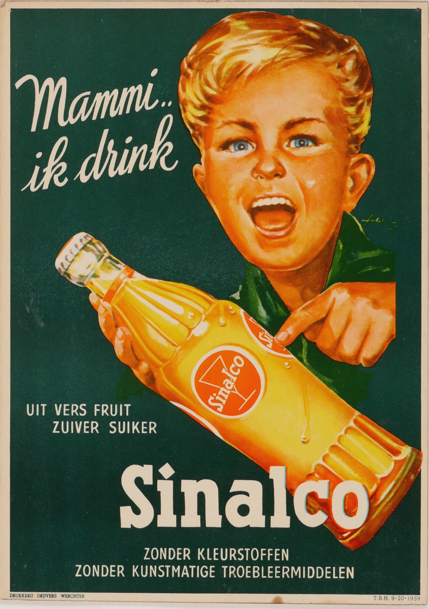 Reclamebord voor limonade van het merk Sinalco
