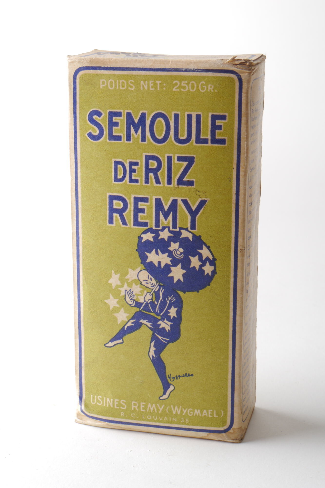 Doos in karton met rijstgriesmeel van het merk Remy