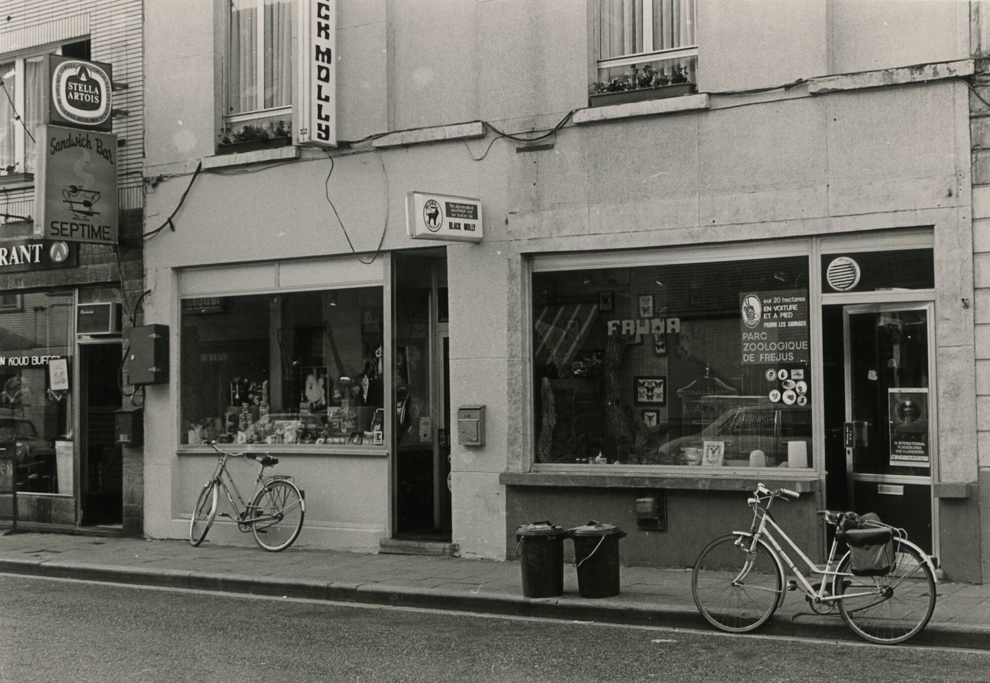 Etalage van Black Molly en Fauna, een winkel van huisdierenartikelen in Gent