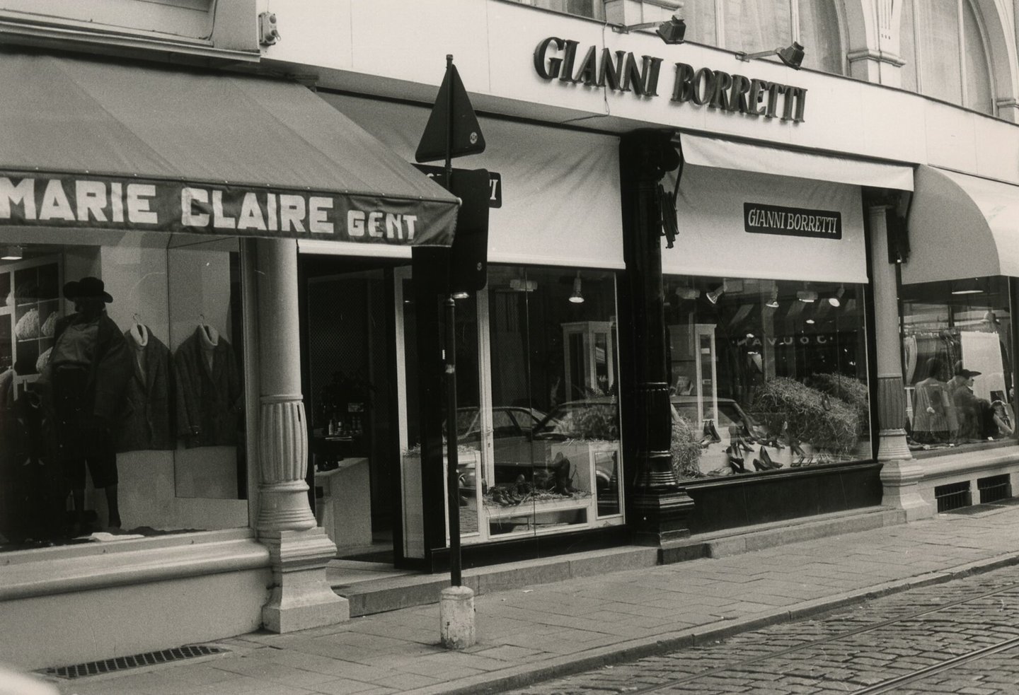 Etalage van schoenwinkel Gianni Borretti in Gent