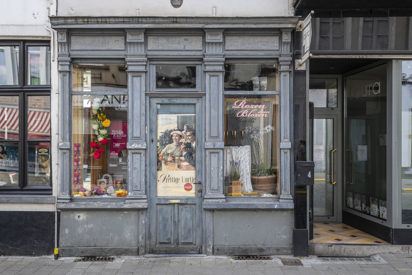 Etalage van bloemenwinkel Rozen doen Blozen in Gent