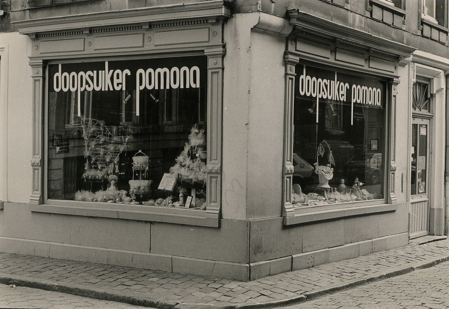 Etalage van doopsuiker Pomona in Gent