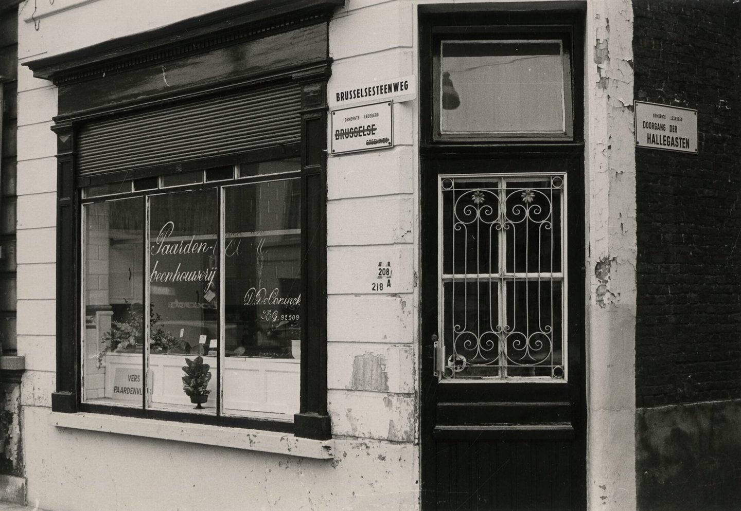 Etalage van paarden beenhouwerij De Coninck in Gent