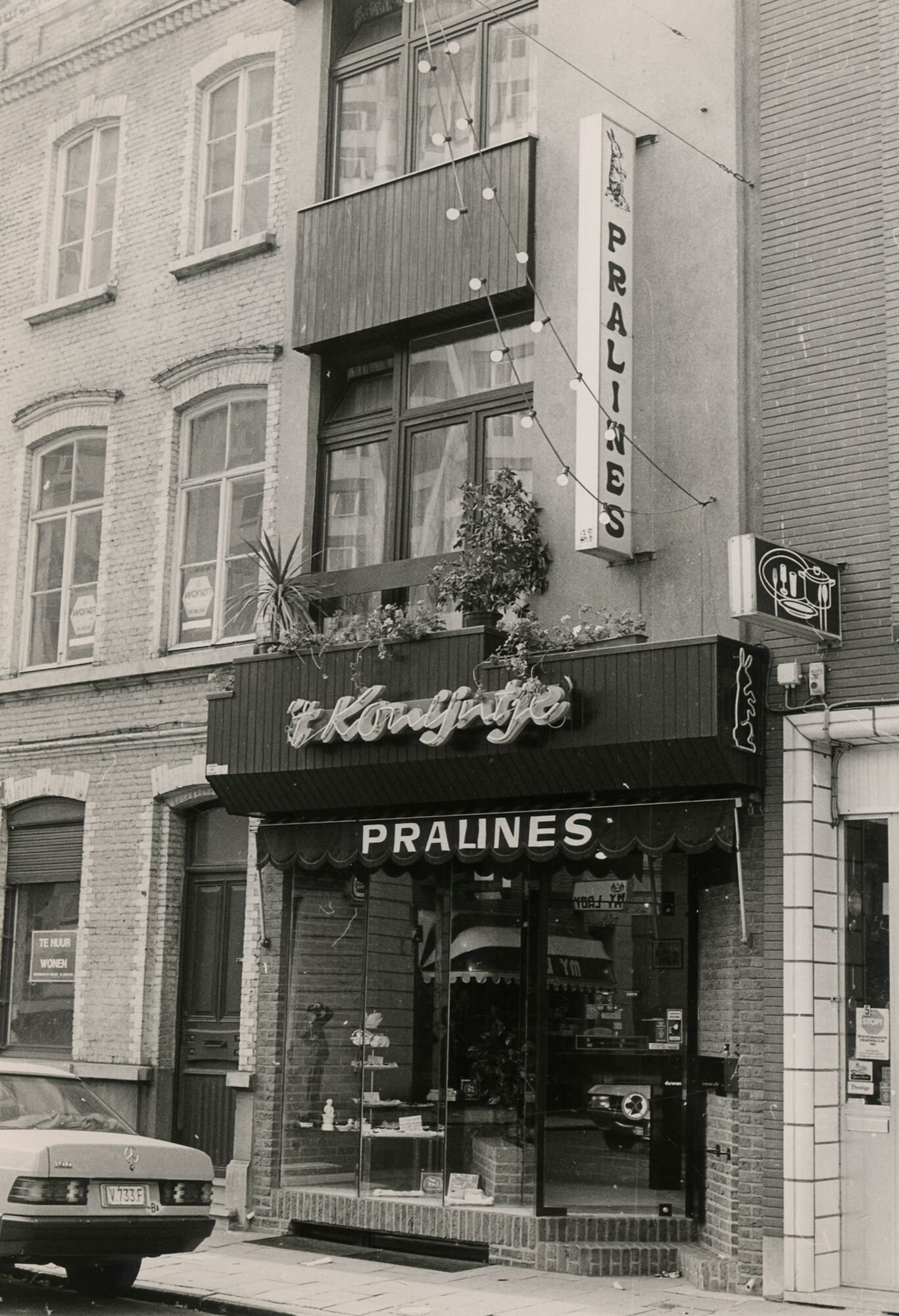 Etalage van 't Konijntje chocolades en pralines in Gent
