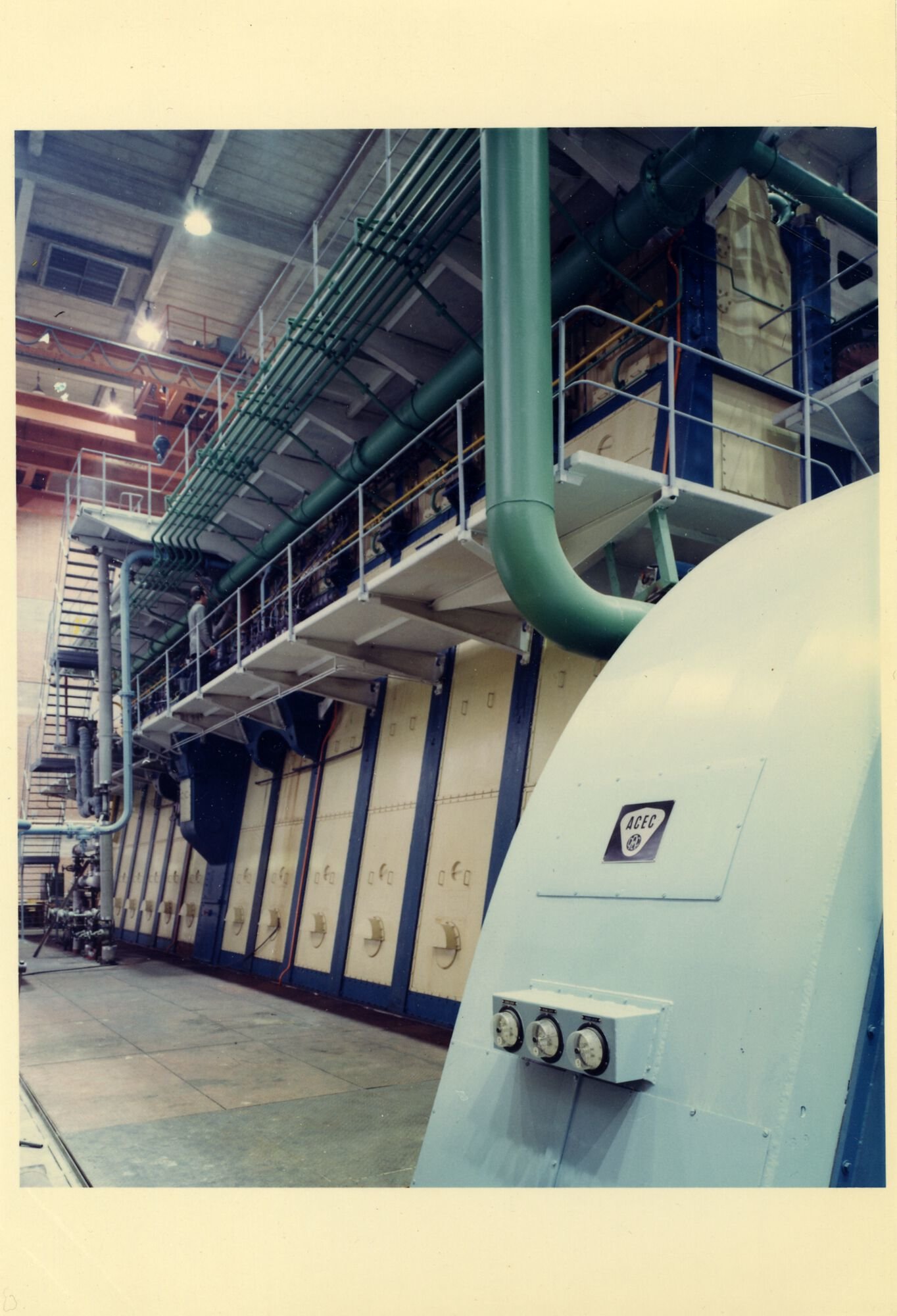 Machinezaal van de stedelijke elektriciteitscentrale Ham in Gent