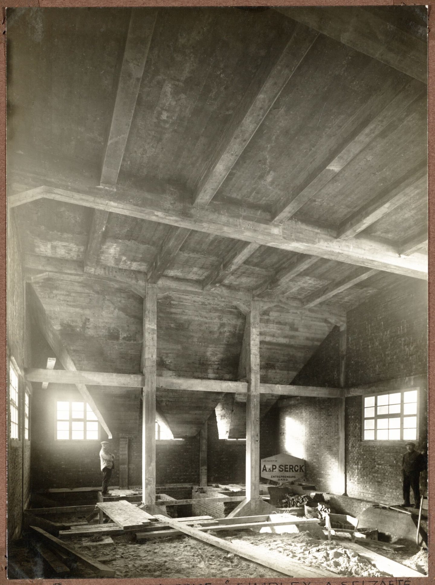 Bouw van breekruimte voor steenkool van cokesfabriek Kuhlmann in Zelzate