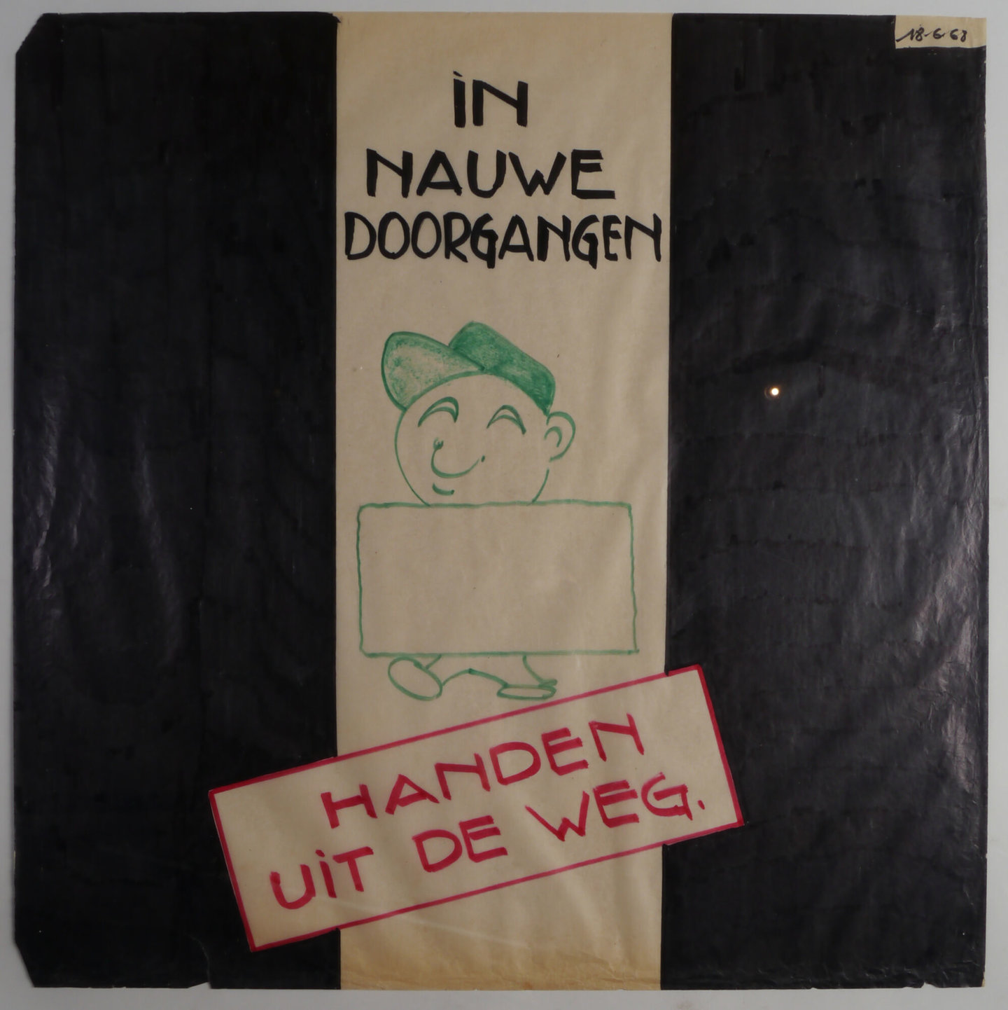 Handgetekende affiche om de aandacht te vestigen op arbeidsveiligheid