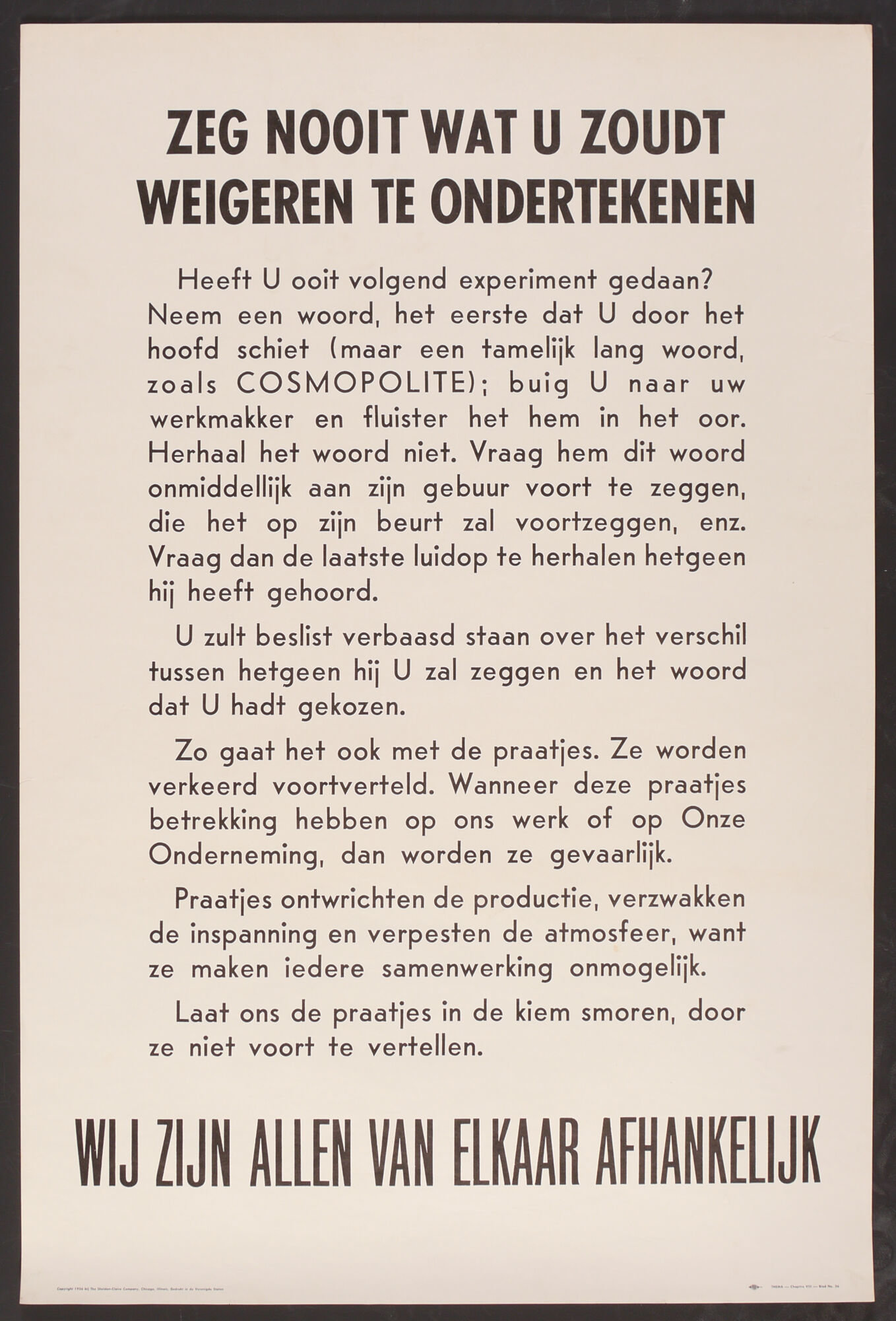 Affiche om werknemers te motiveren