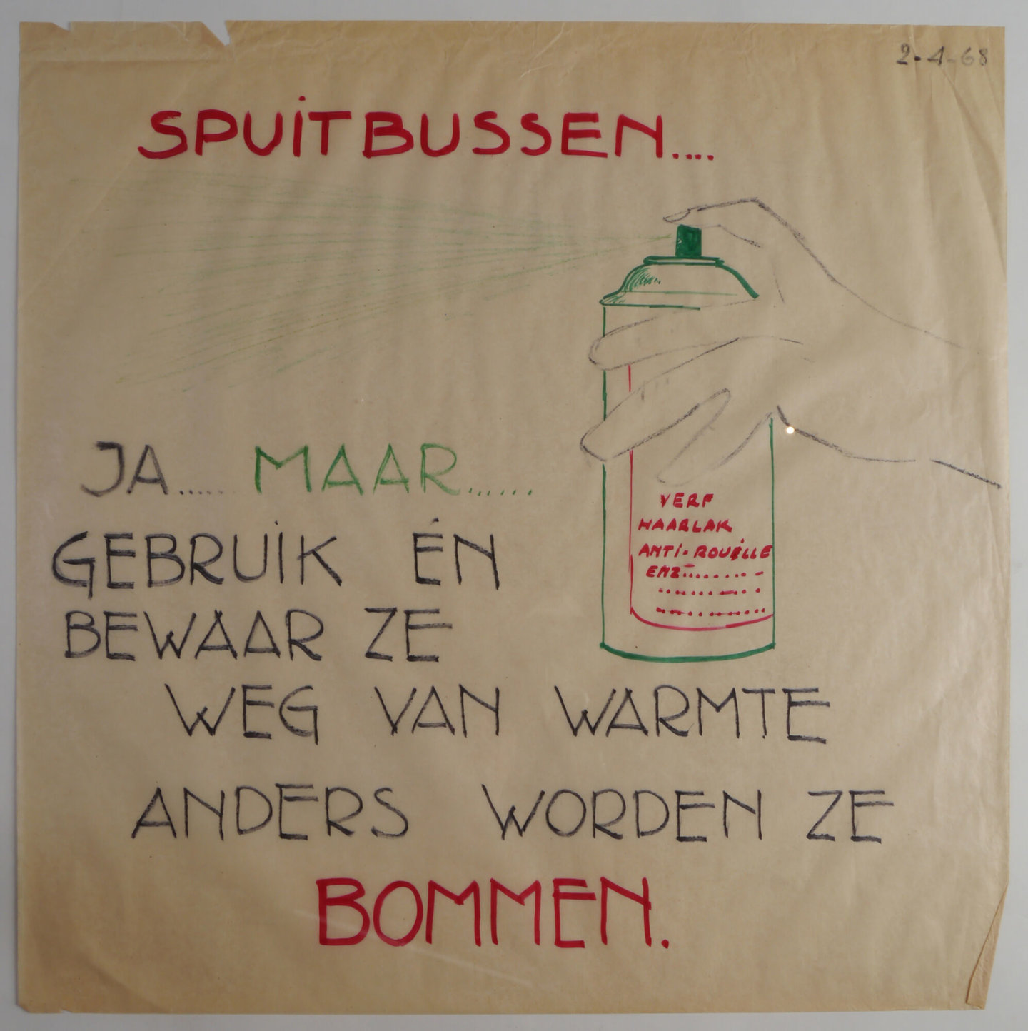 Handgetekende affiche om de aandacht te vestigen op arbeidsveiligheid