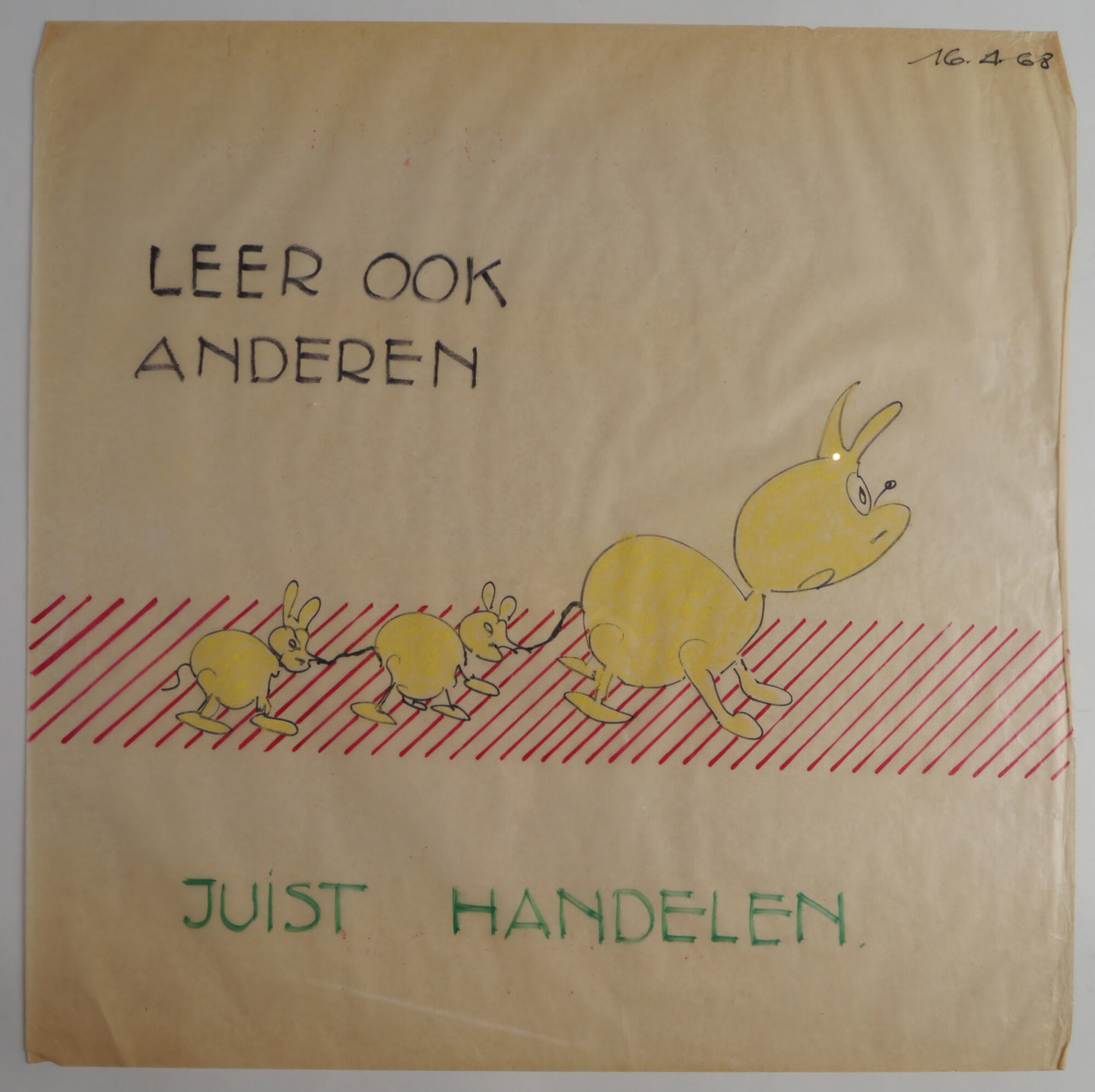 Handgetekende affiche om de aandacht te vestigen op arbeidsveiligheid