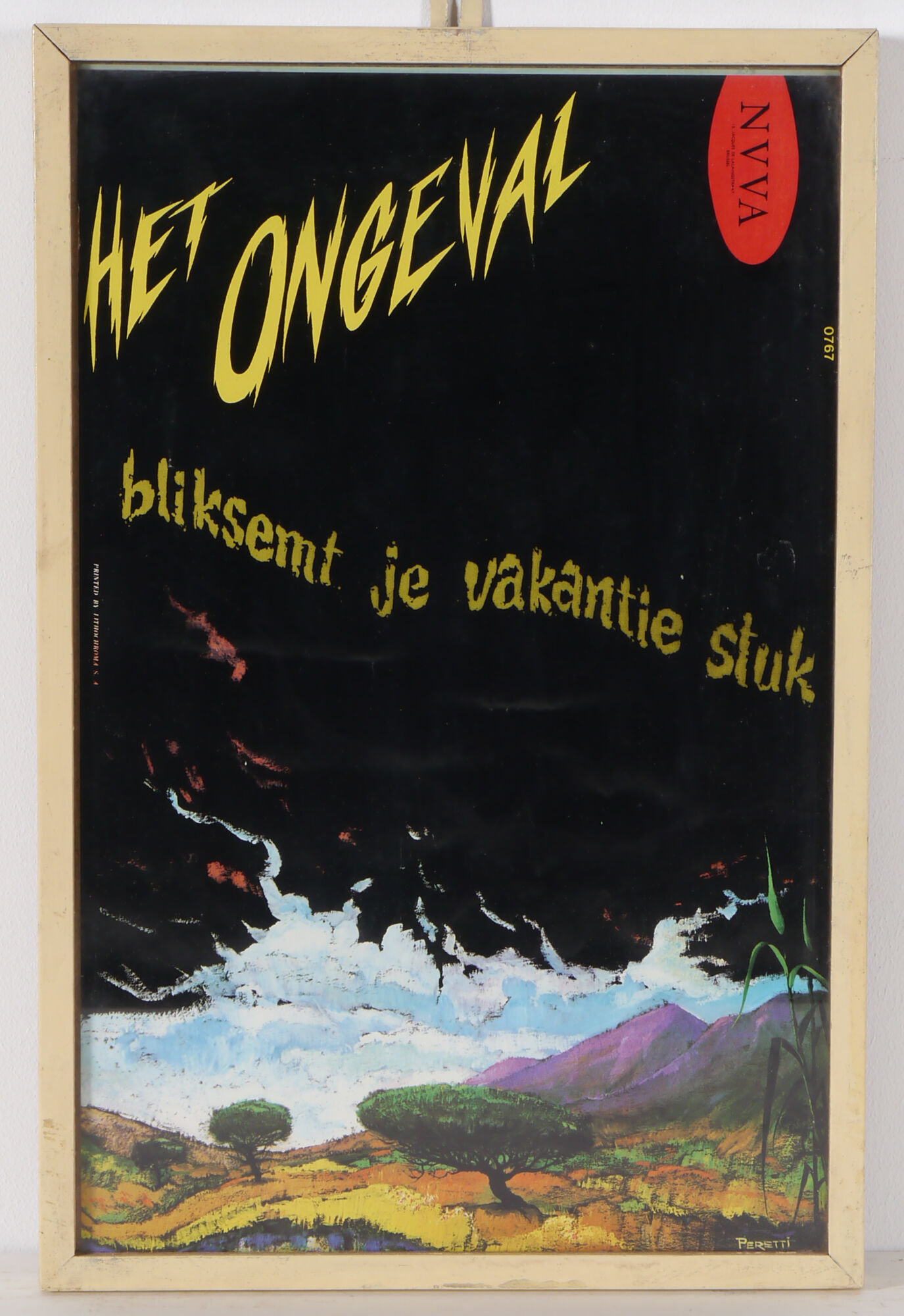 Affiche om de aandacht te vestigen op arbeidsveiligheid