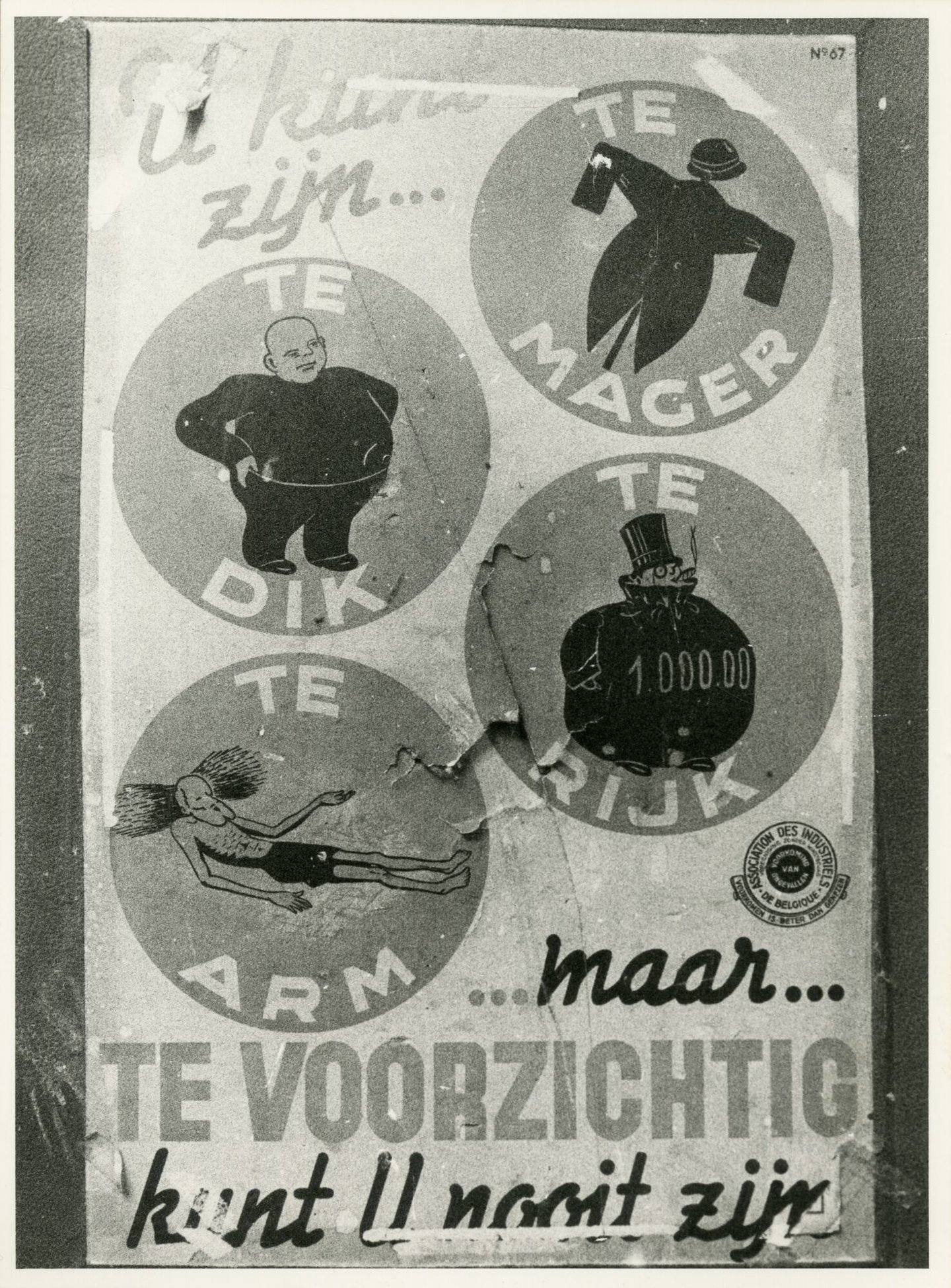 Affiche om de aandacht te vestigen op arbeidsveiligheid