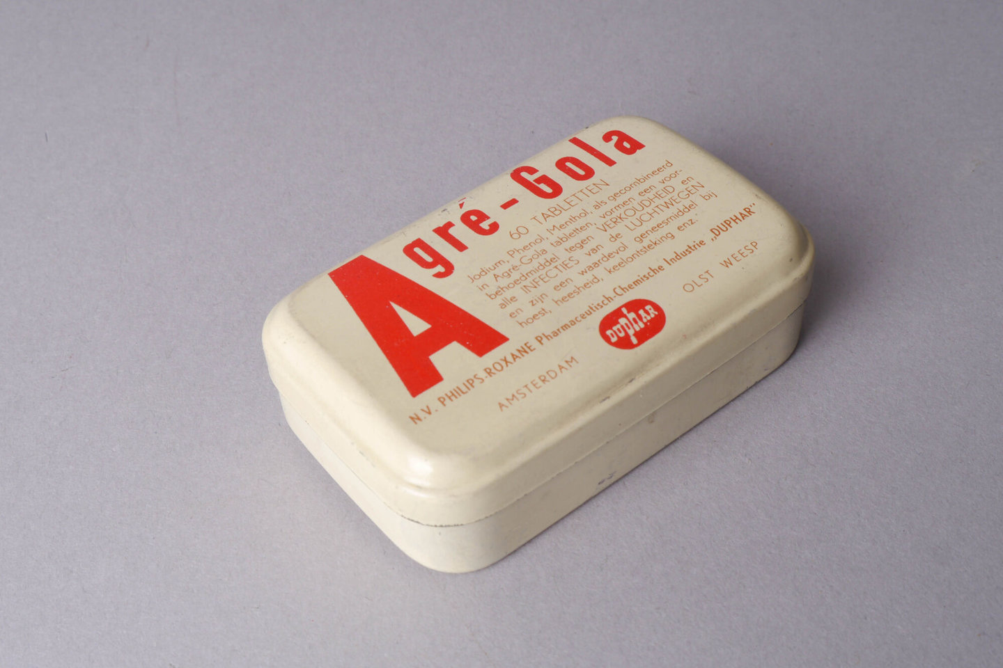 Doos voor zuigtabletten van merk Agré-Gola