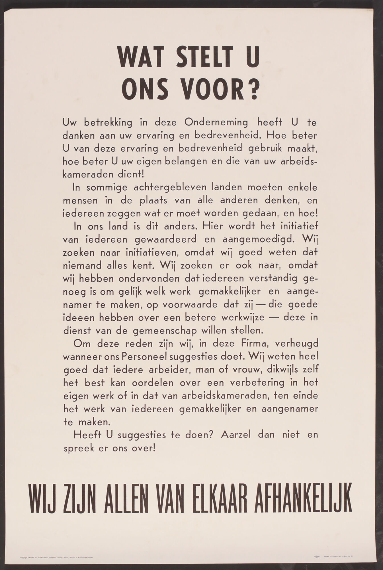 Affiche om werknemers te motiveren