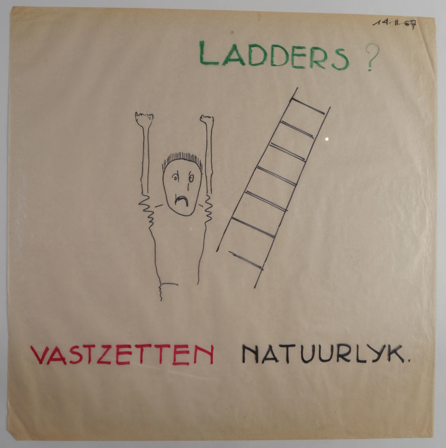 Handgetekende affiche om de aandacht te vestigen op arbeidsveiligheid