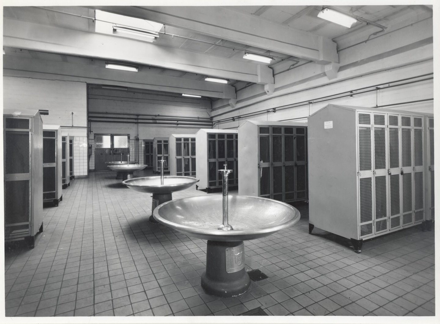 Kleedkamer van textielfabriek Cotonnière Braun in Gent