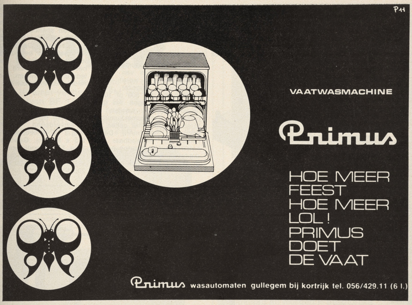 Reclame voor vaatwasmachine van het merk Primus