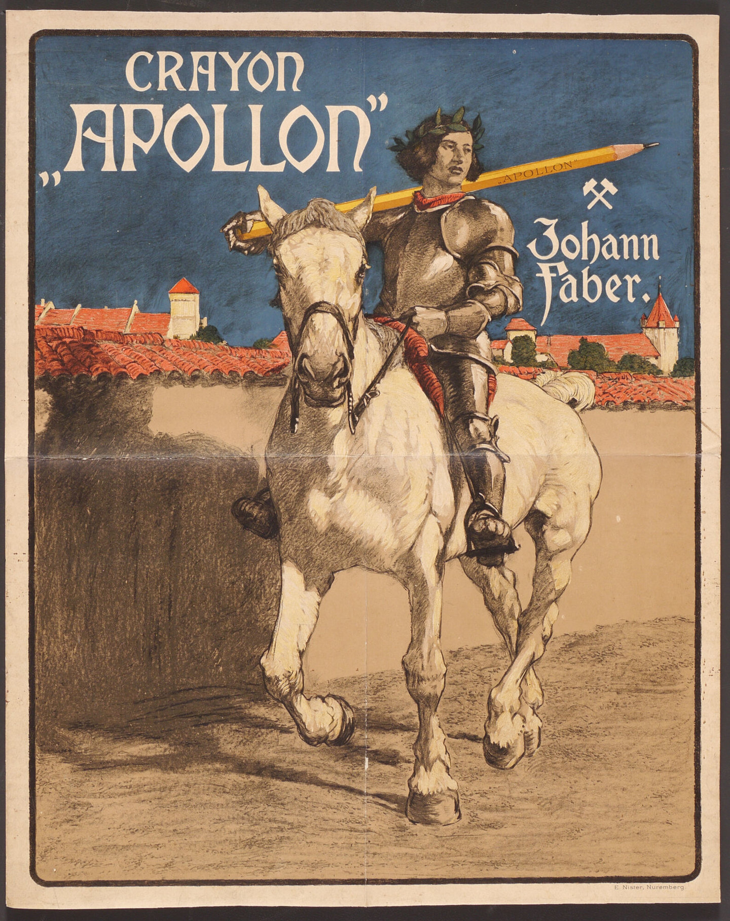 Reclameaffiche voor potloden van het merk Apollon