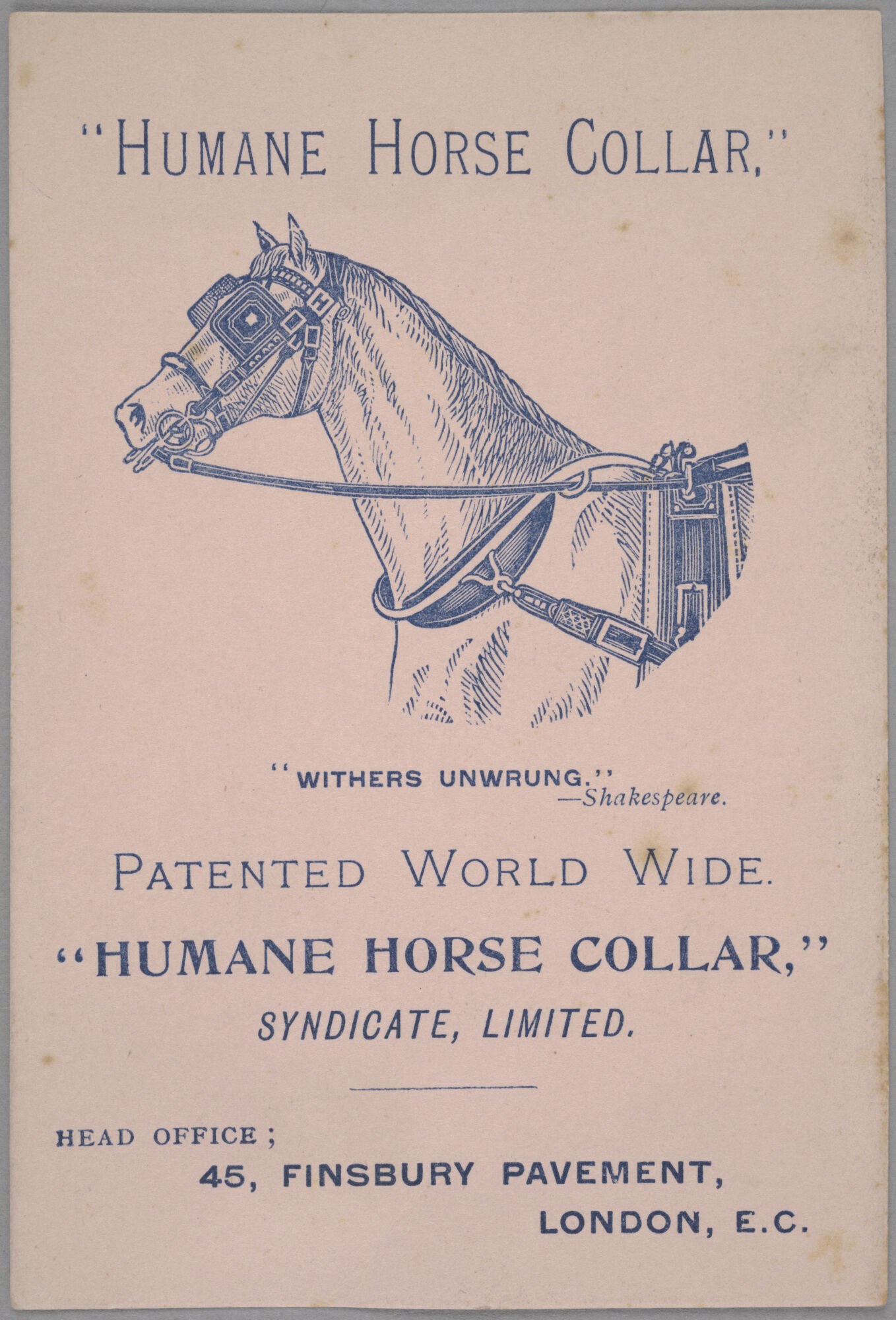 Reclamekaart voor paardentuig