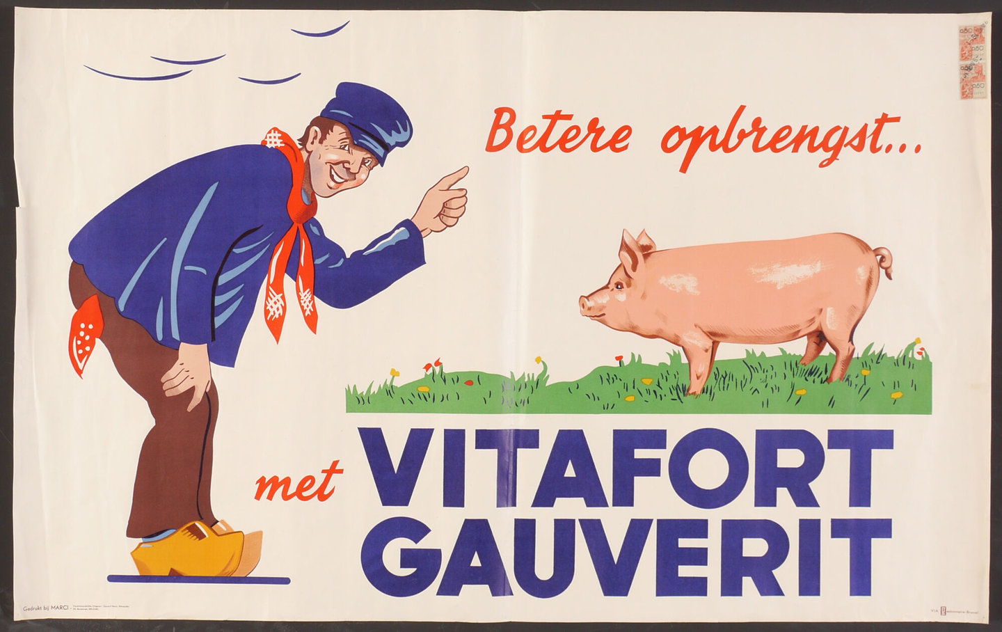 Reclameaffiche voor veevoeders van het merk Vitafort