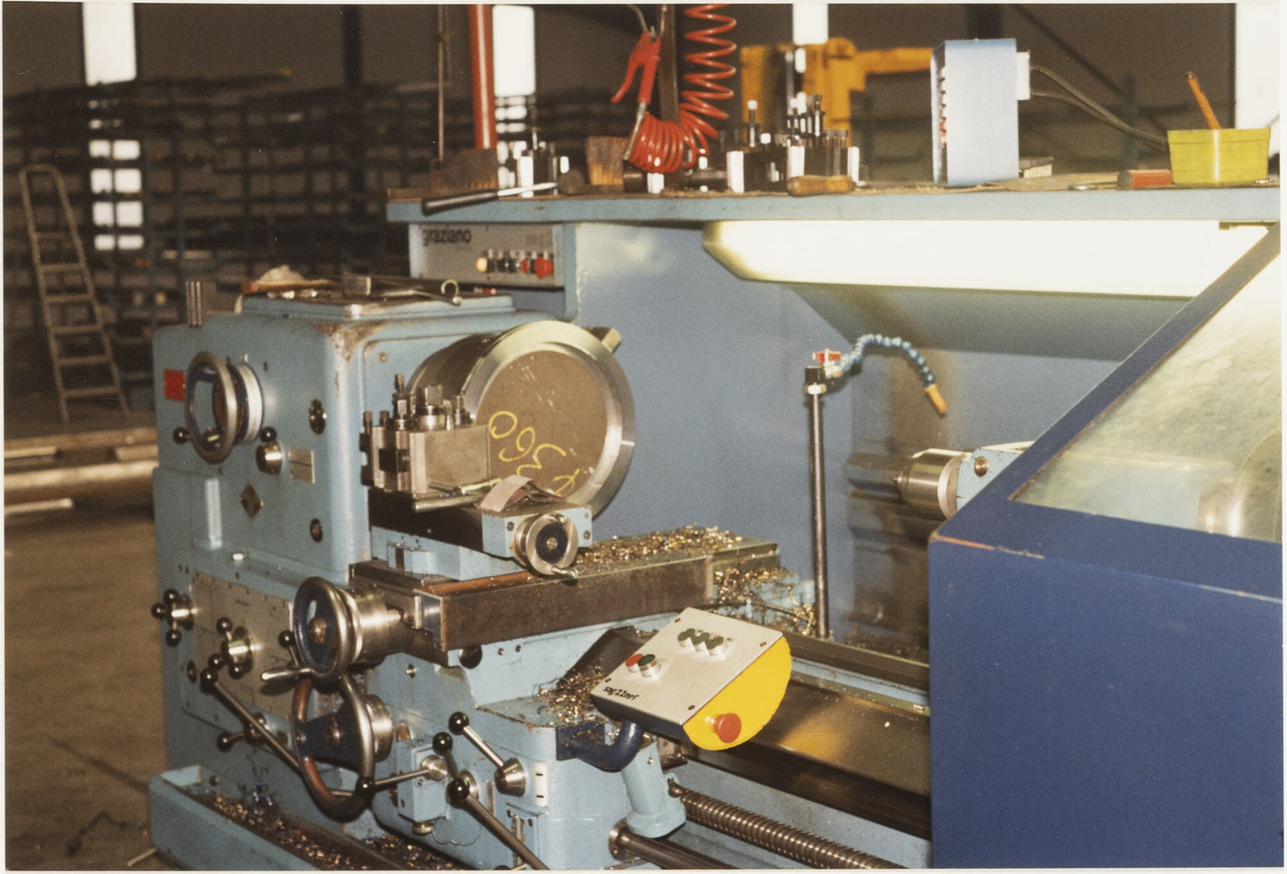 Draaibank in machinewerkplaats van Lentz in Gent