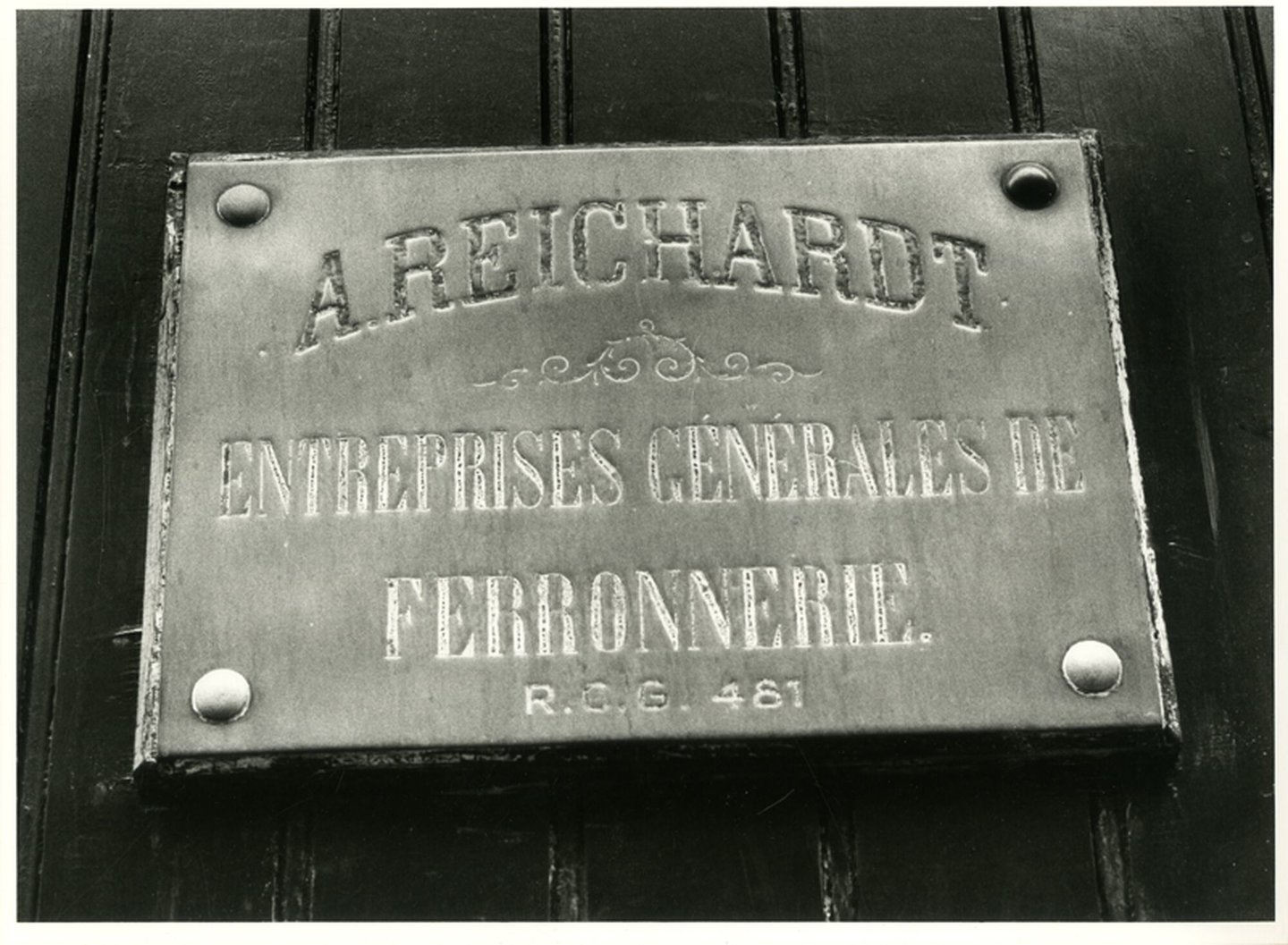 Firmabord van metaalconstructiebedrijf Reichardt in Gent