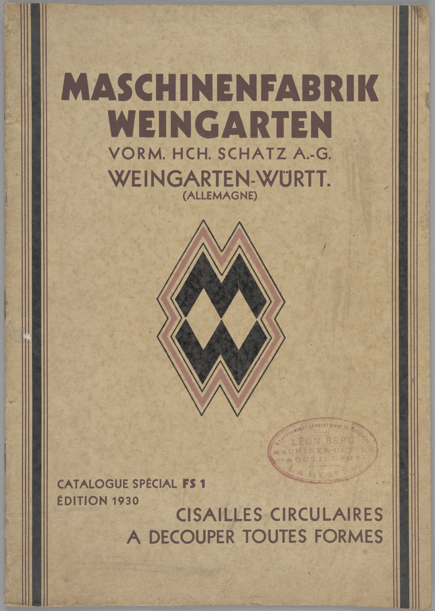 Productcatalogus met cirkelsnijders geproduceerd door Weingarten