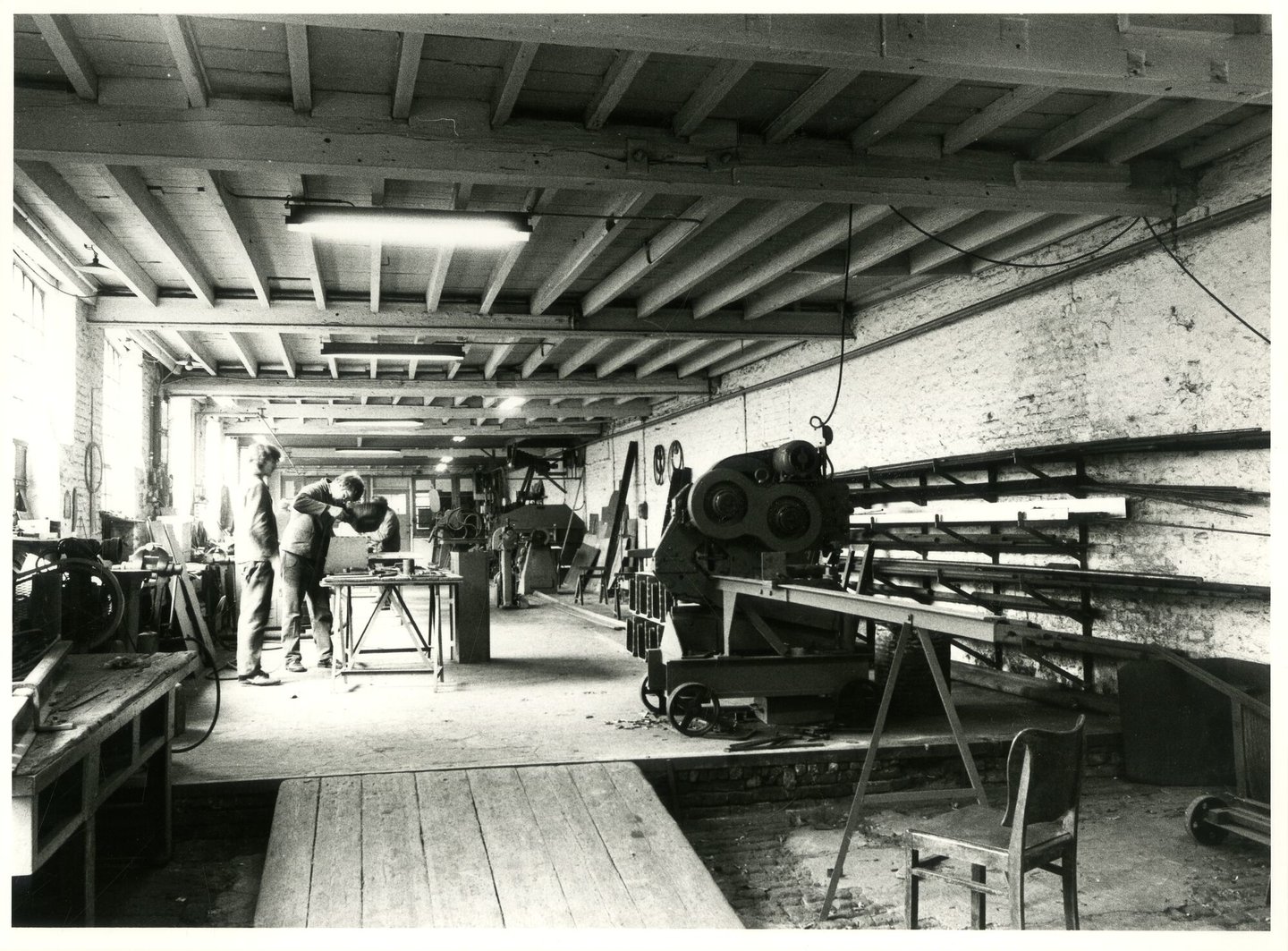 Binnenzicht werkplaats van metaalconstructiebedrijf Reichardt in Gent