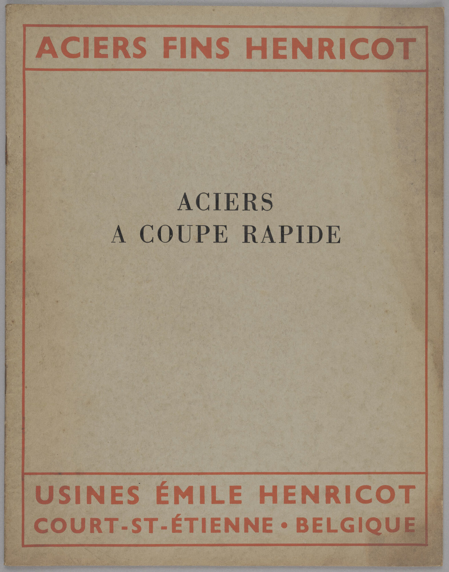 Informatiebrochure van staalfabriek Henricot in Court-Saint-Etienne