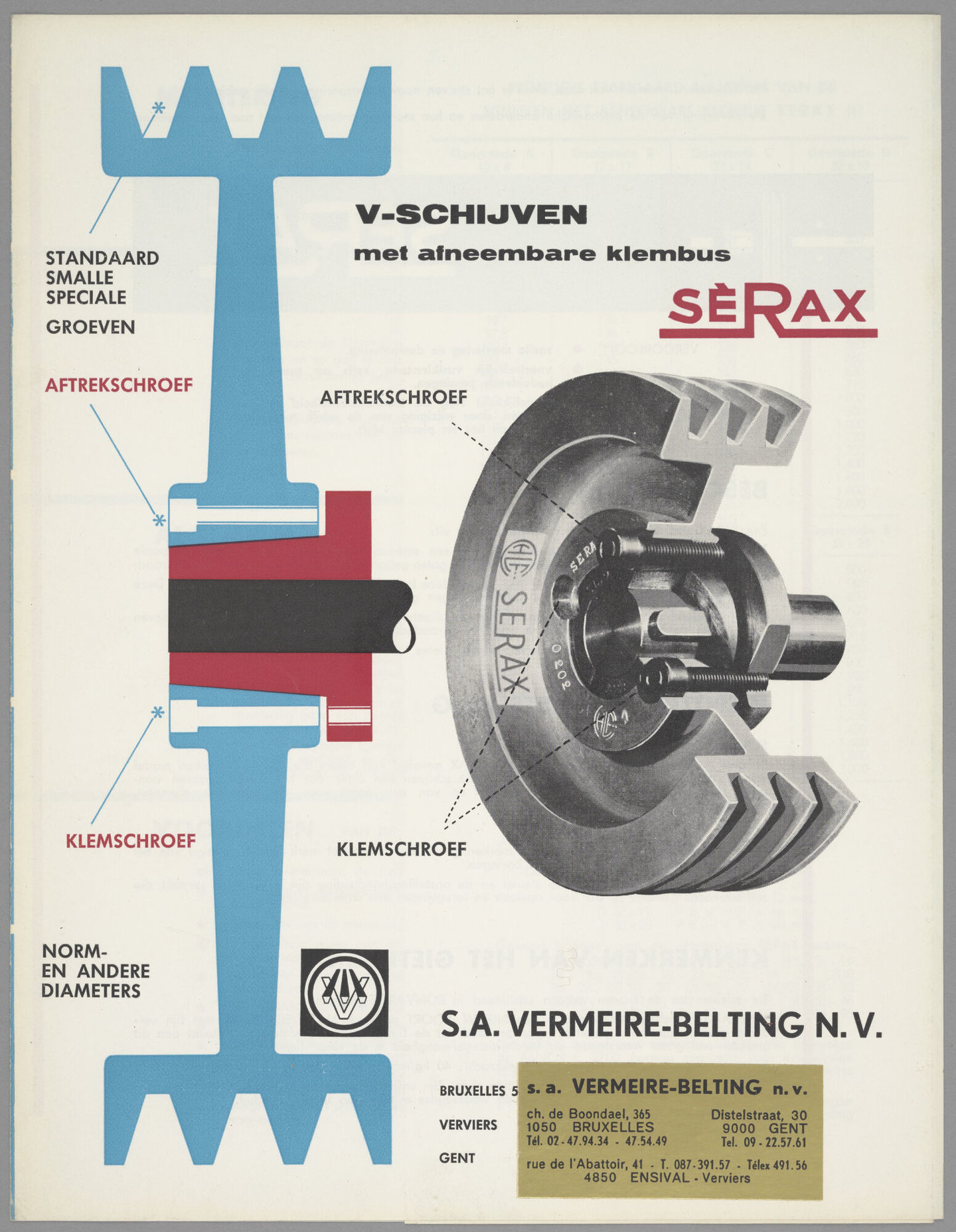 Productfolder met V-schijven van het merk Sèrax