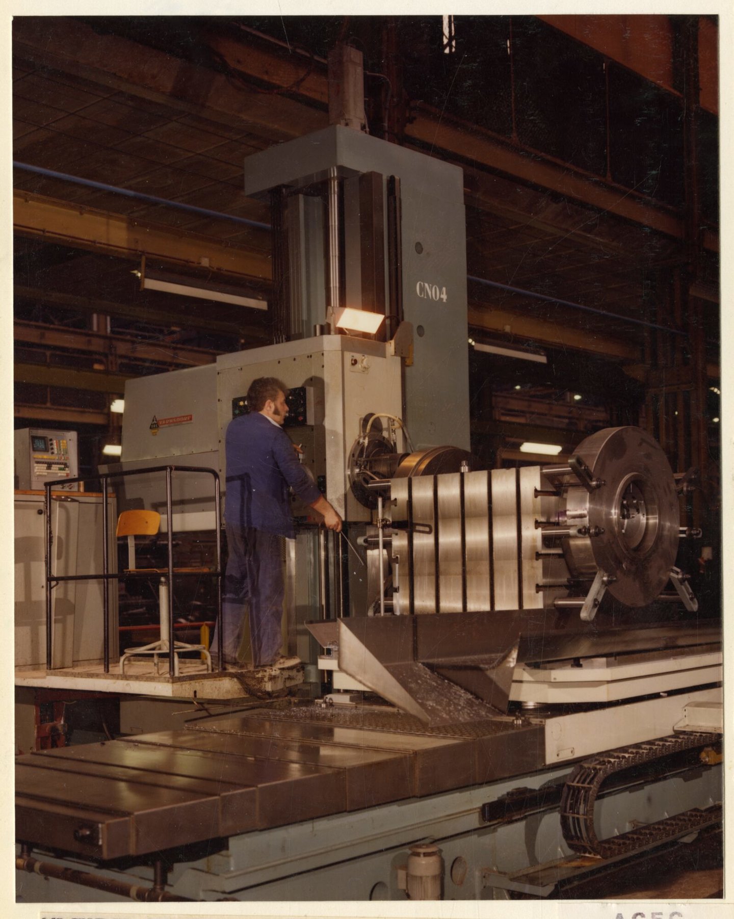 Kotterbank in machinewerkplaats van machinebouwer ACEC in Gent