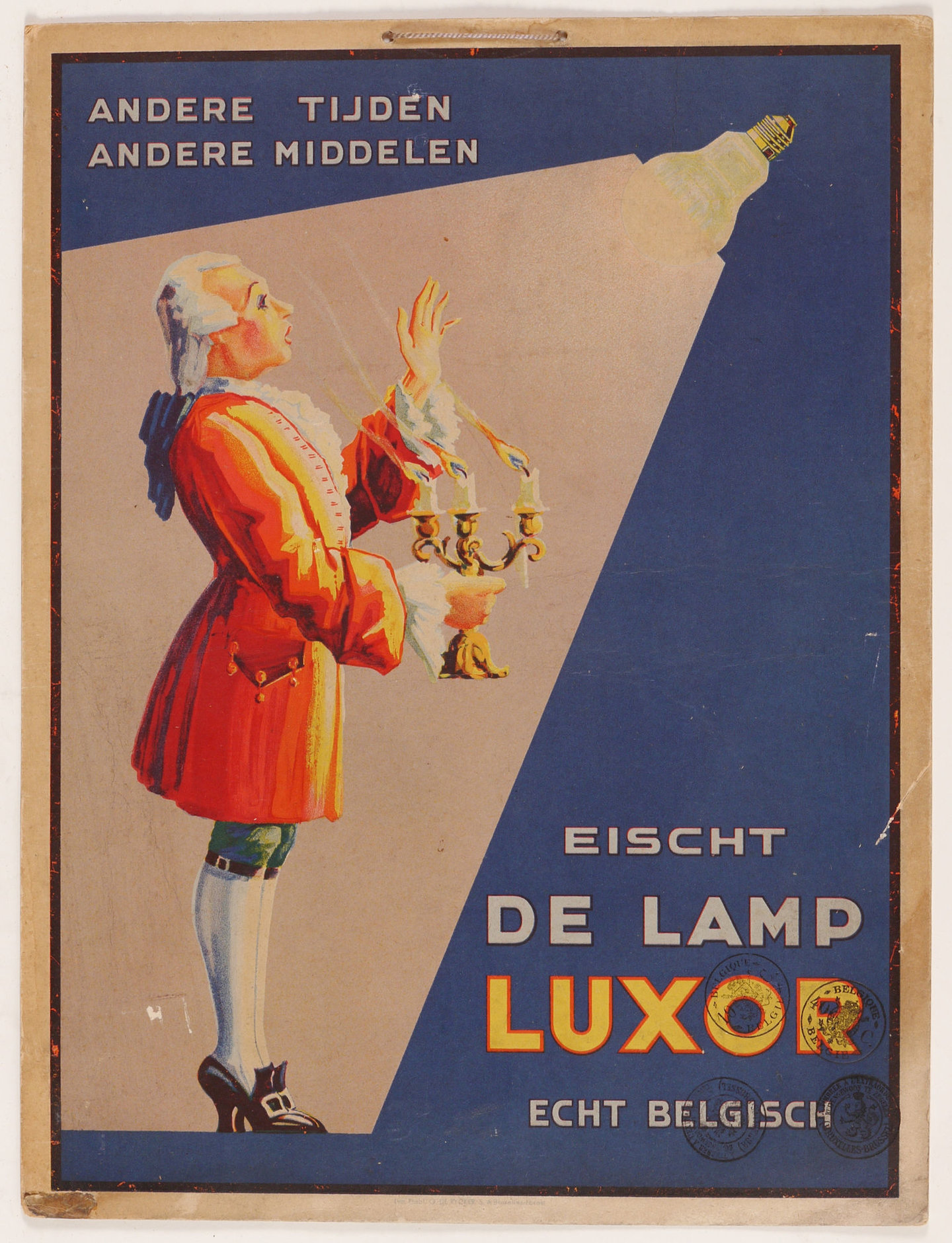 Reclameprent voor lampen van het merk Luxor
