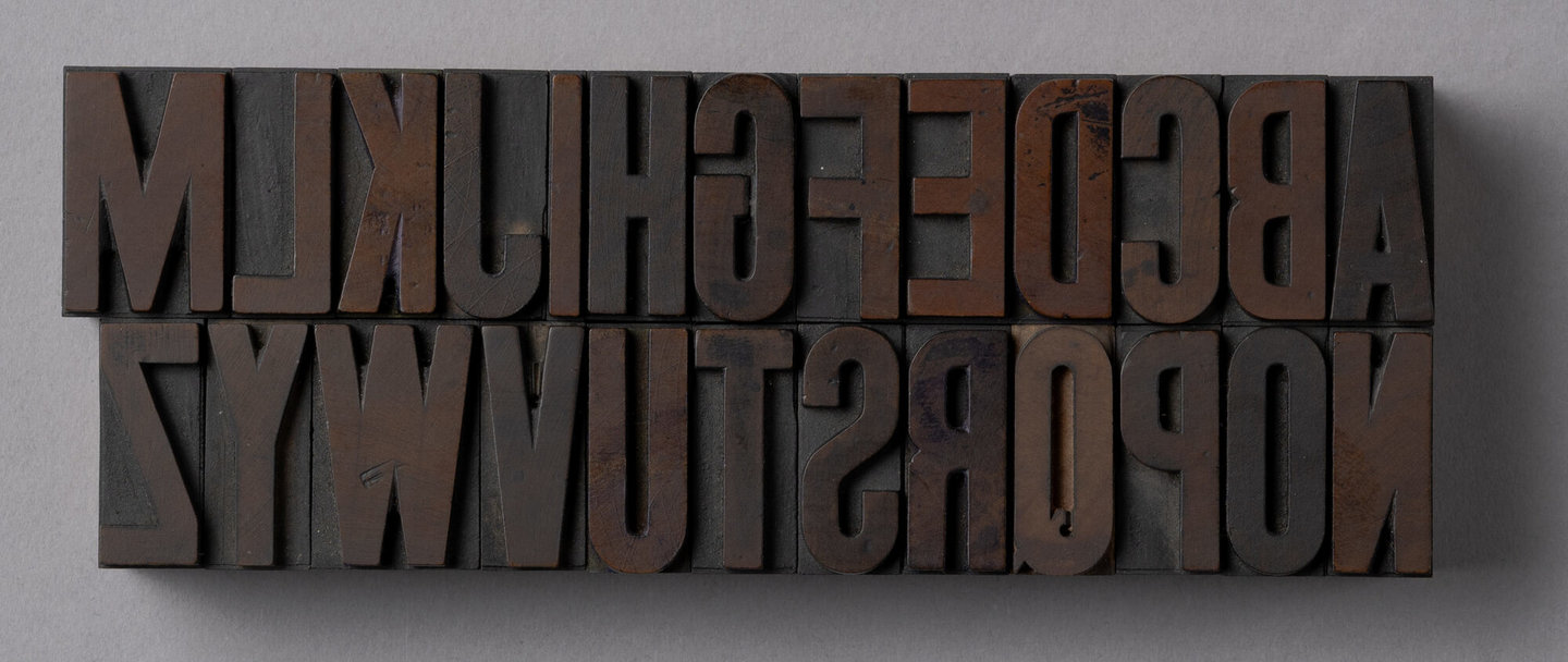 Houten drukletters van het type Gothic