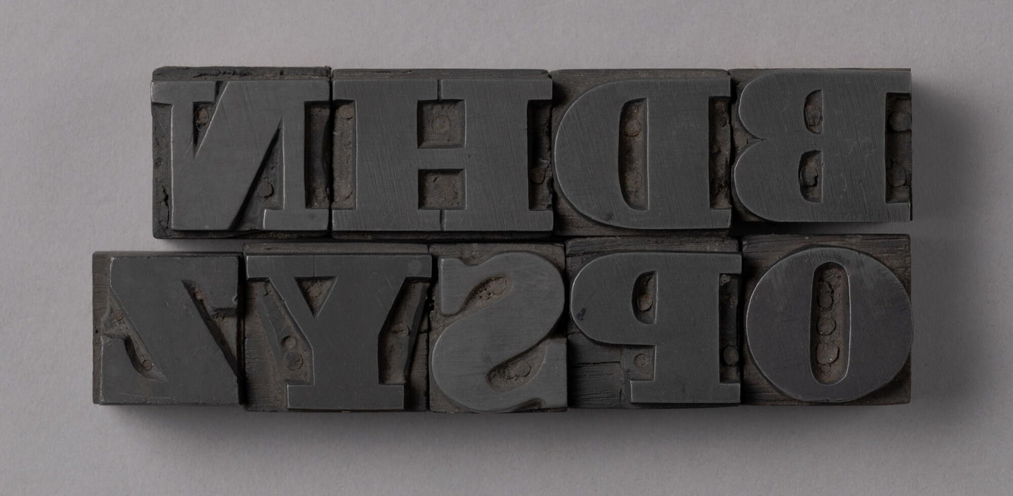 Houten drukletters van het type Antique