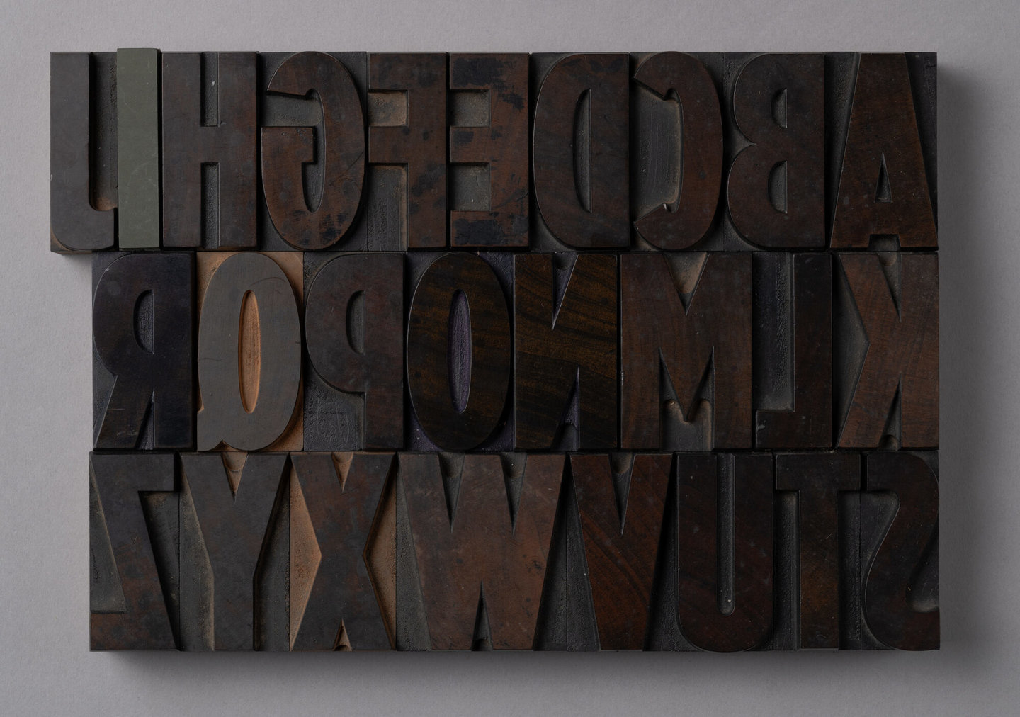 Houten drukletters van het type Gothic