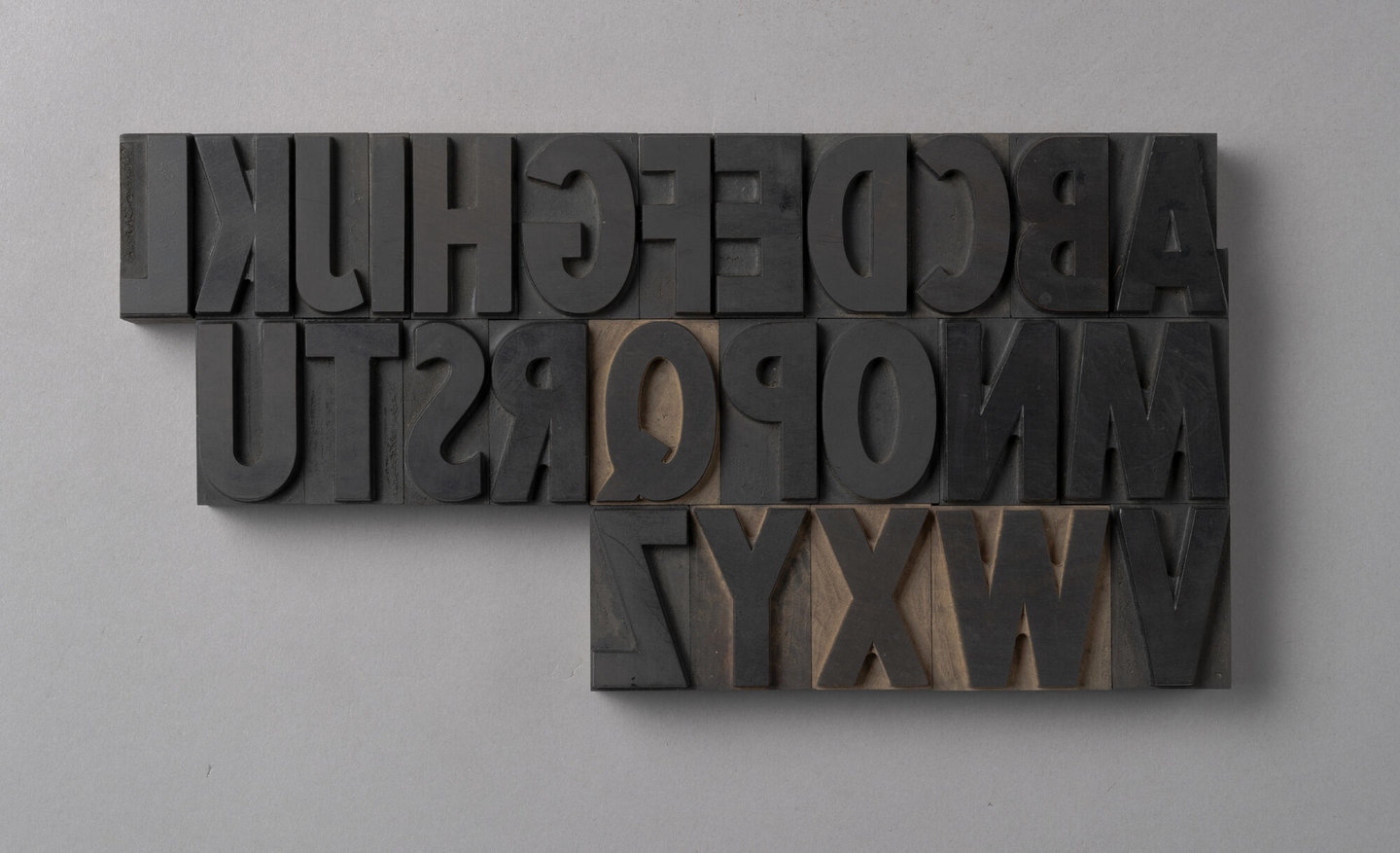 Houten drukletters van het type Gothic