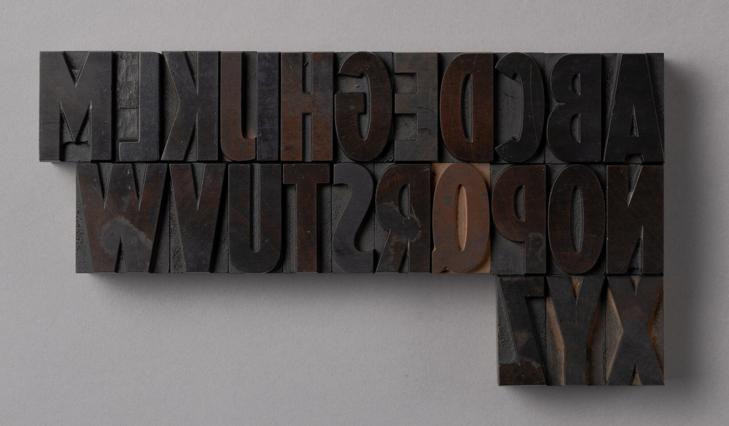 Houten drukletters van het type Gothic