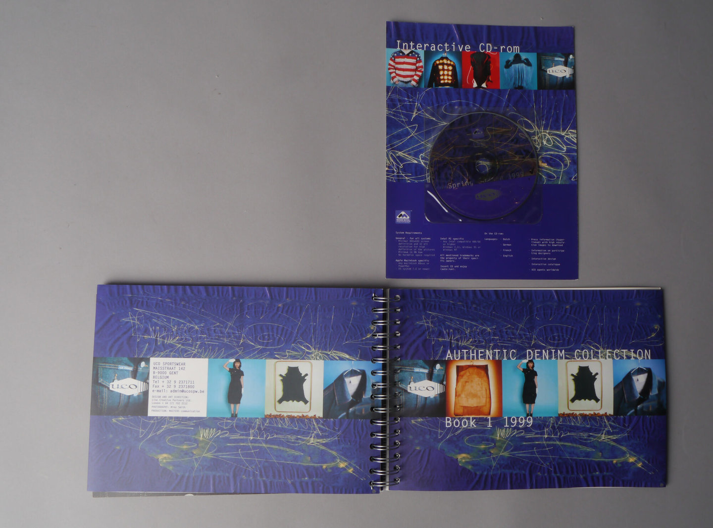 Set boeken met textielstalen geproduceerd door UCO Sportswear in Gent