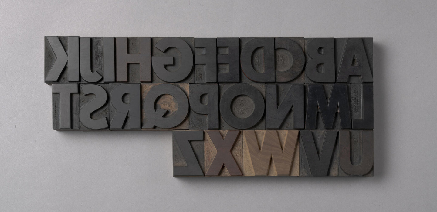 Houten drukletters van het type Gothic